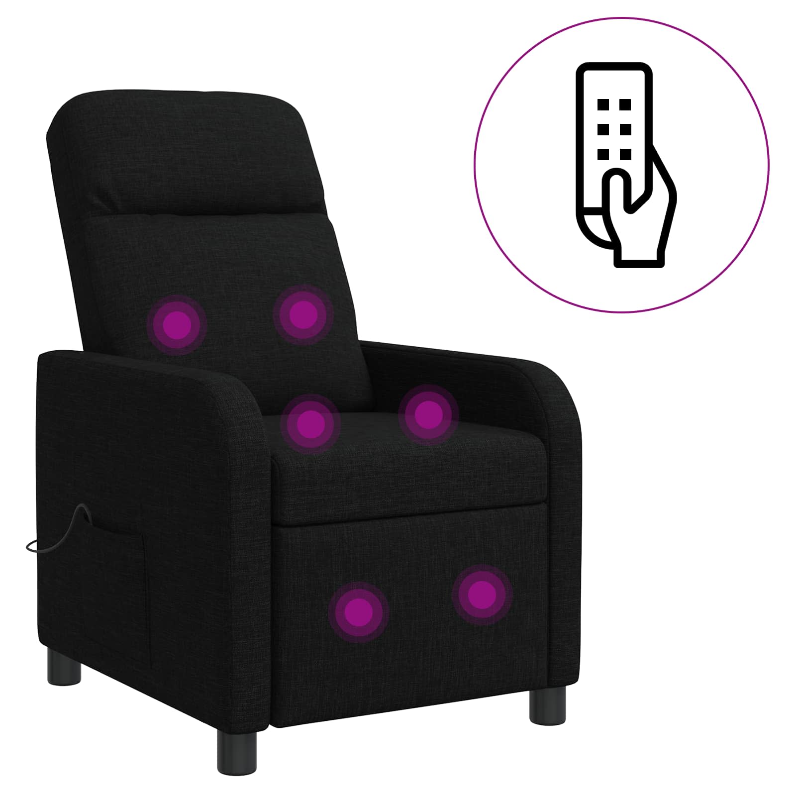 Massage Relaxsessel Schwarz Stoff