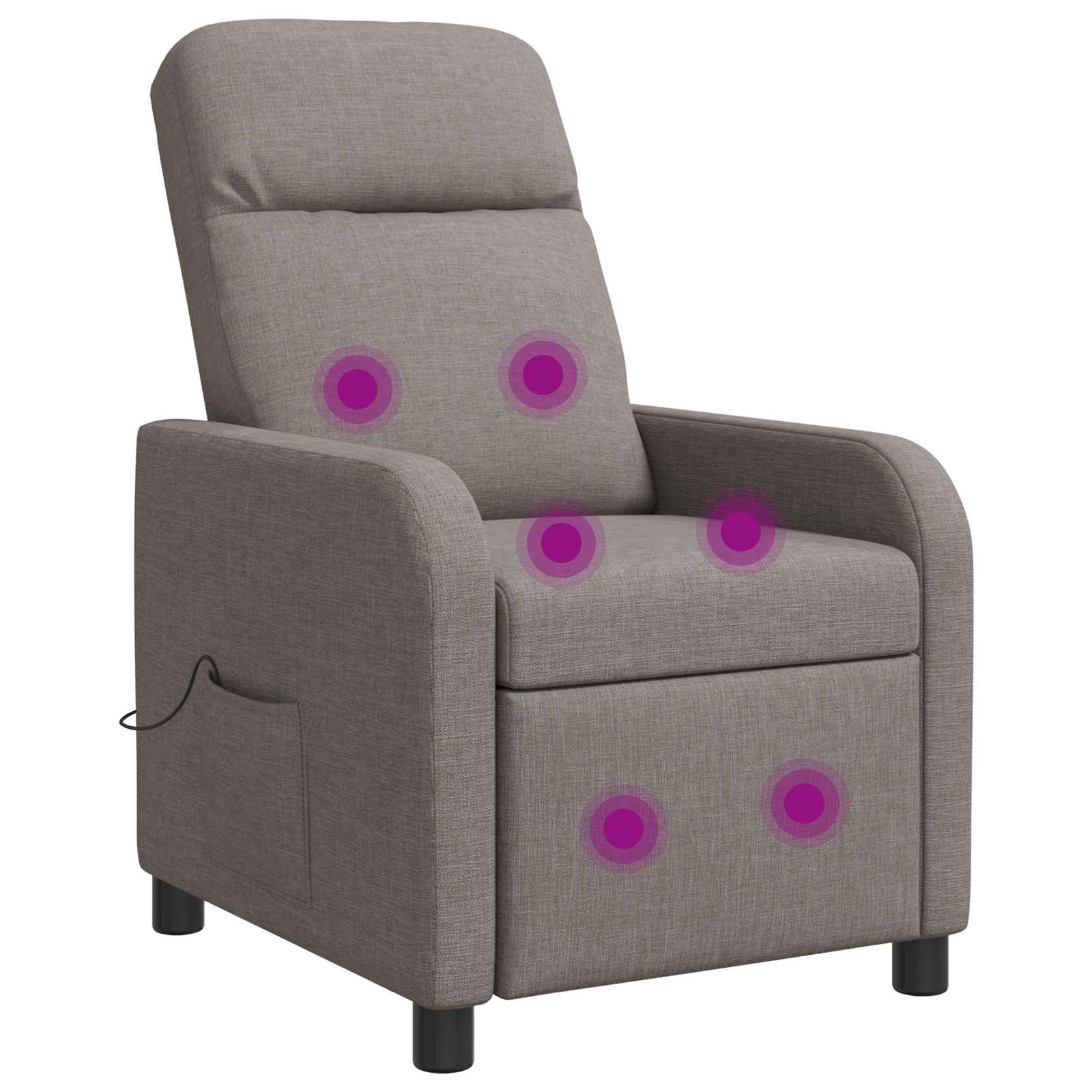 Massage Relaxsessel Taupe Stoff