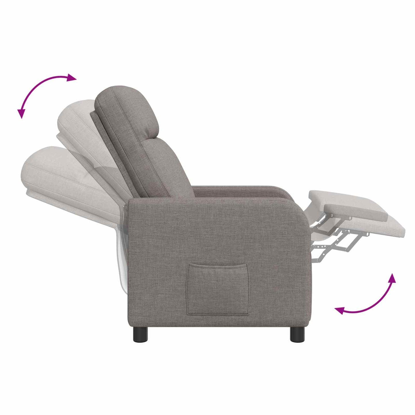 Massage Relaxsessel Taupe Stoff