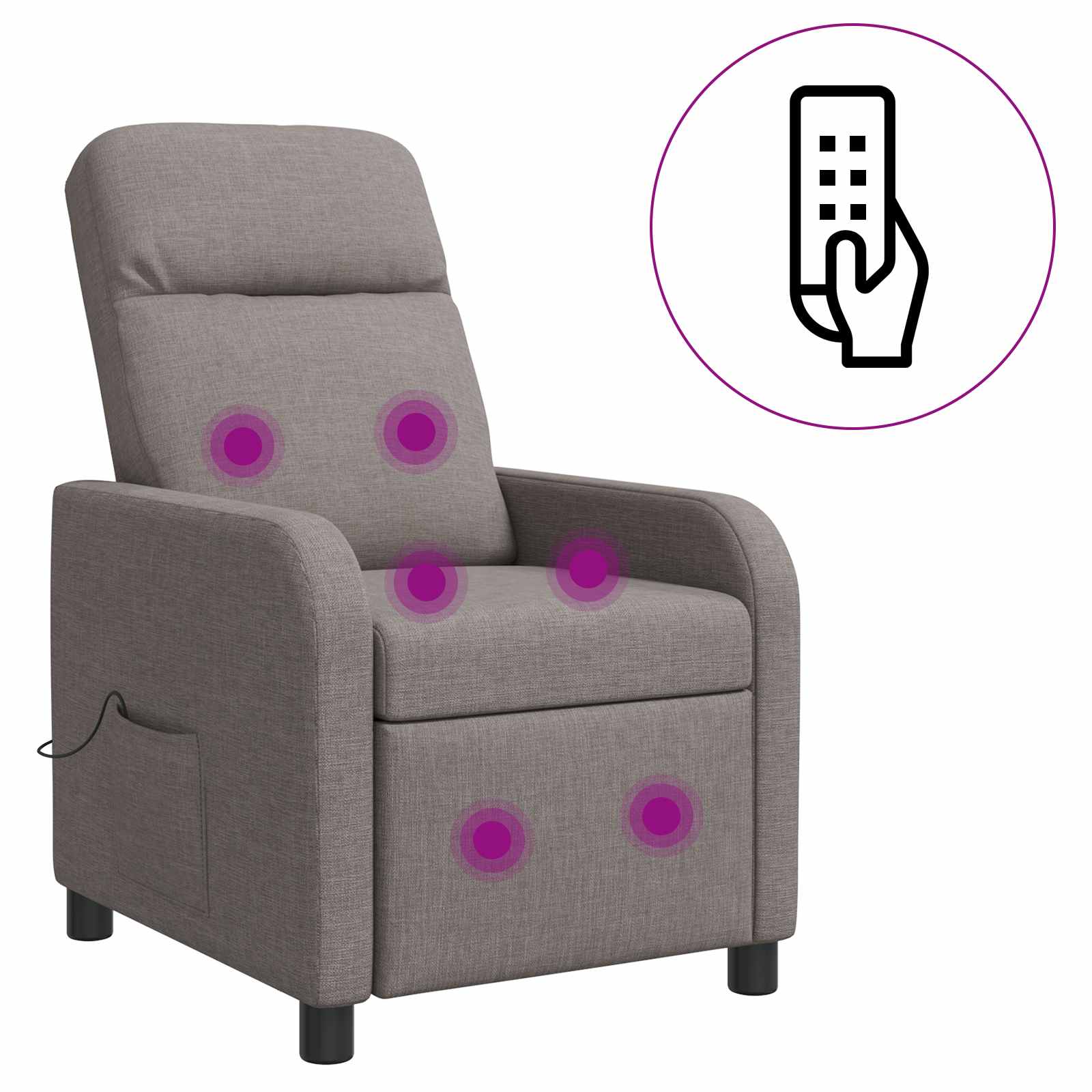 Massage Relaxsessel Taupe Stoff