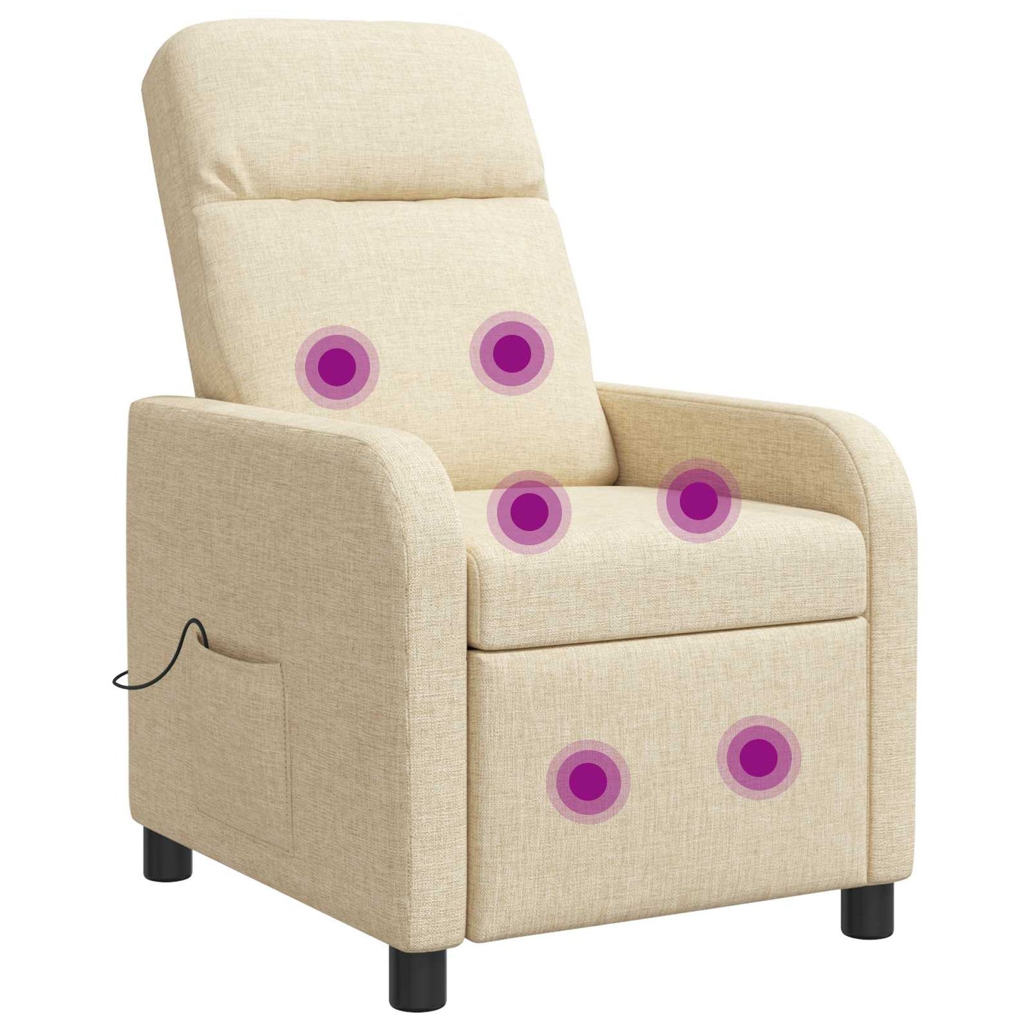 Massage Relaxsessel Creme Stoff