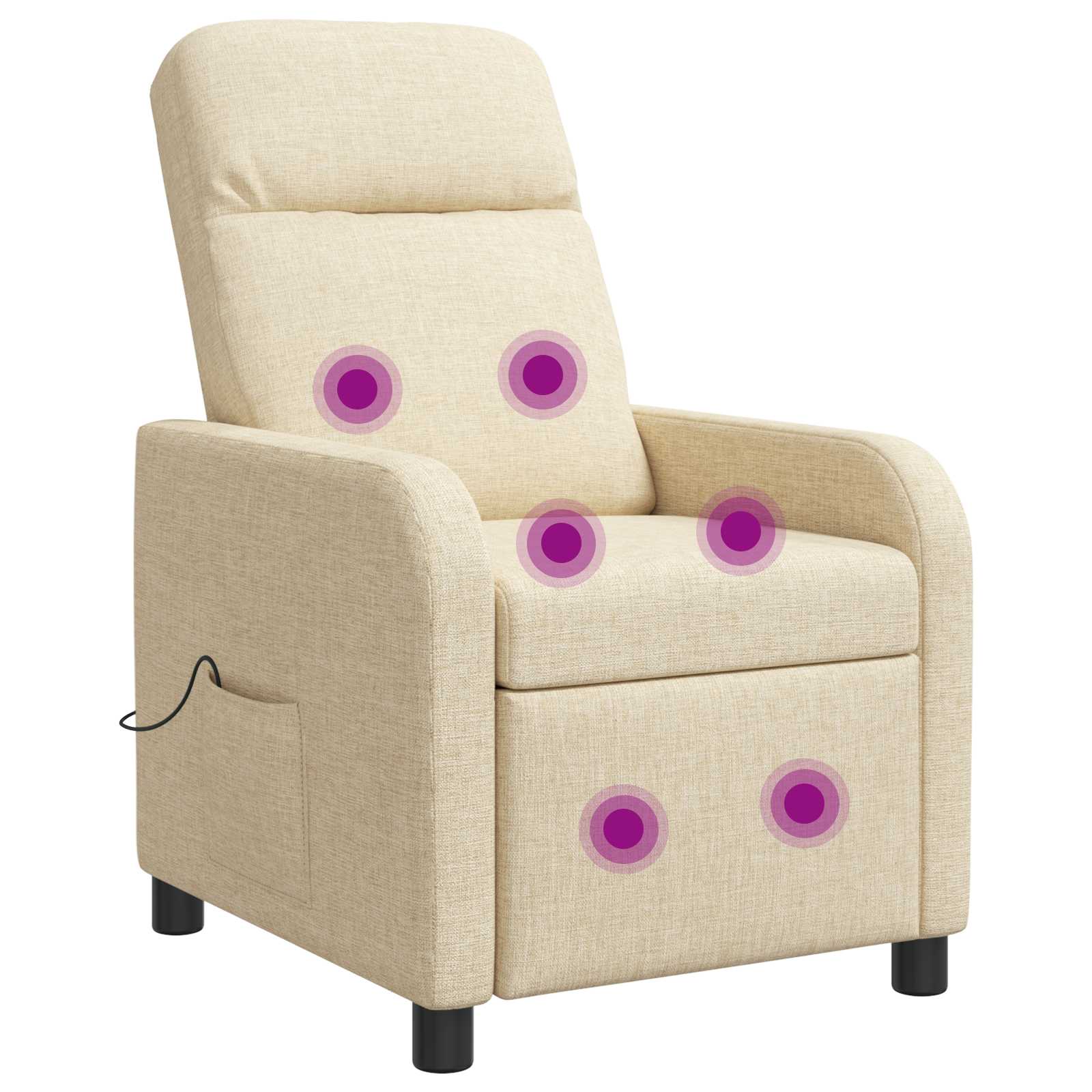 Massage Relaxsessel Creme Stoff