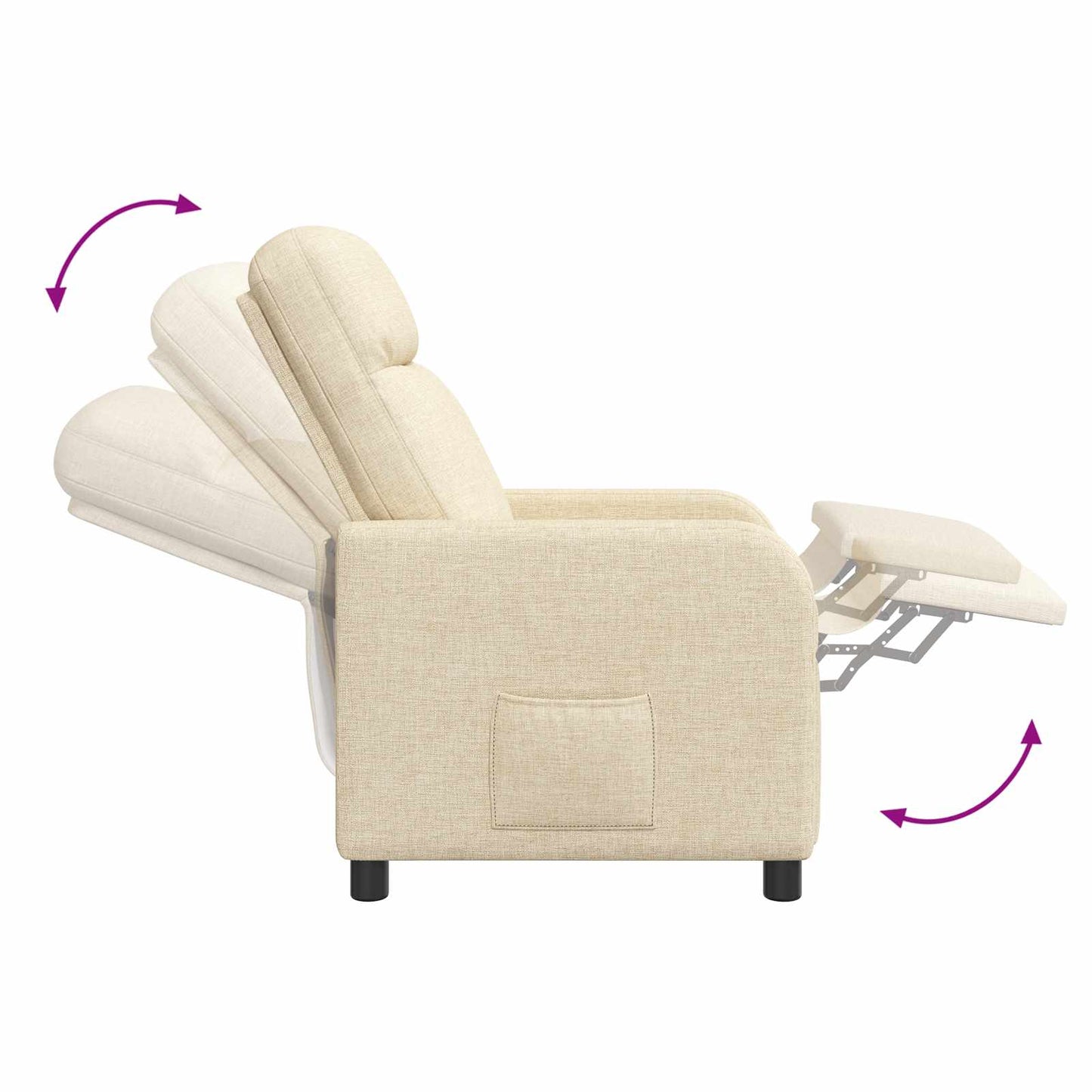Massage Relaxsessel Creme Stoff