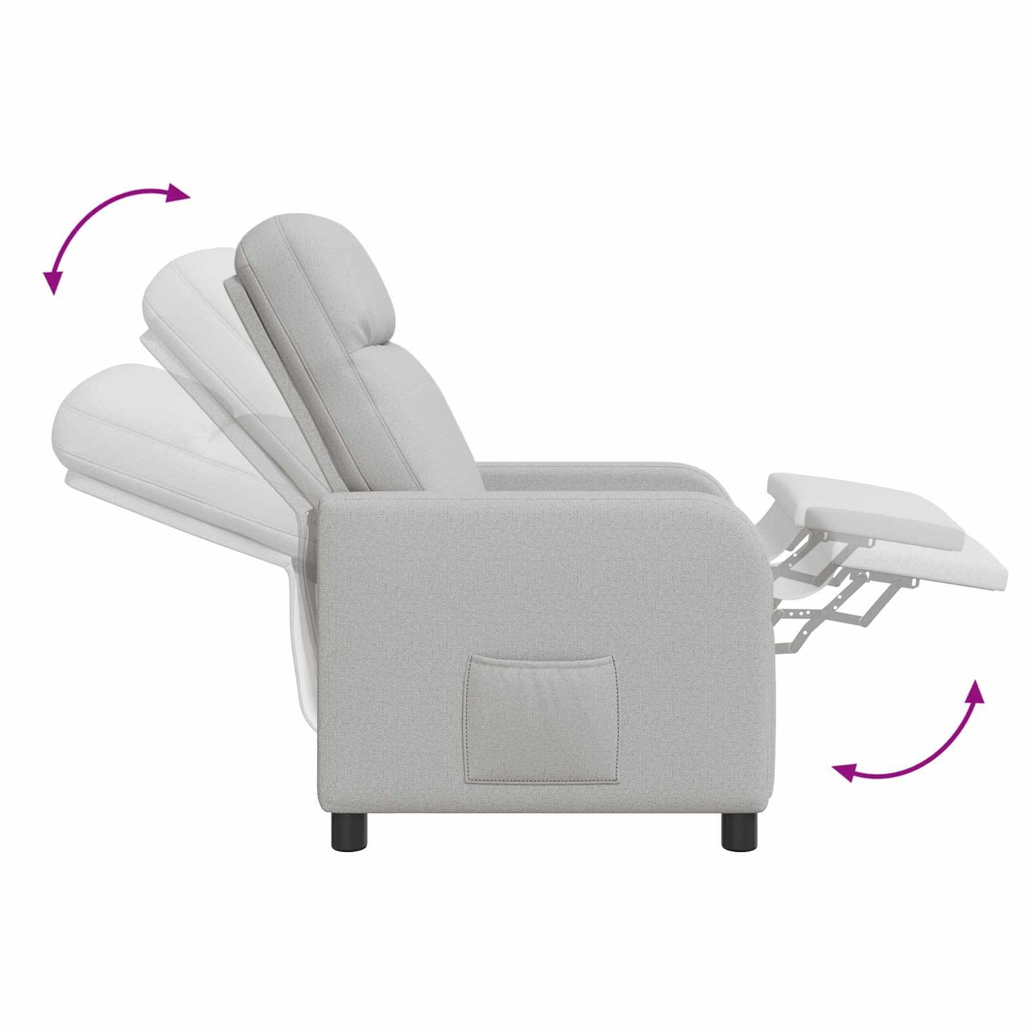 Massage Relaxsessel Wolkengrau Stoff