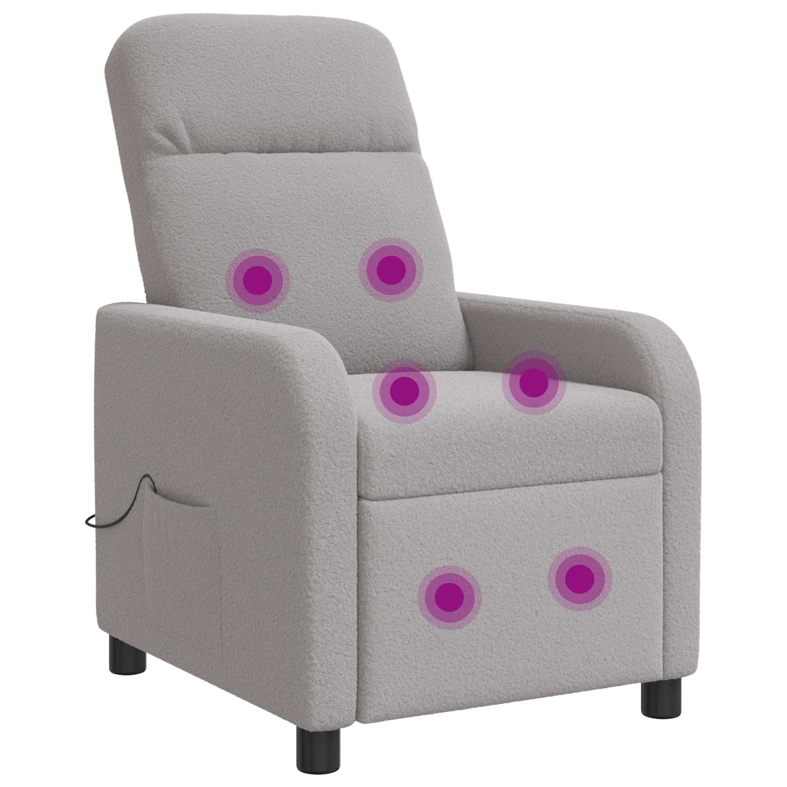 Massage Relaxsessel Hellgrau Bouclé