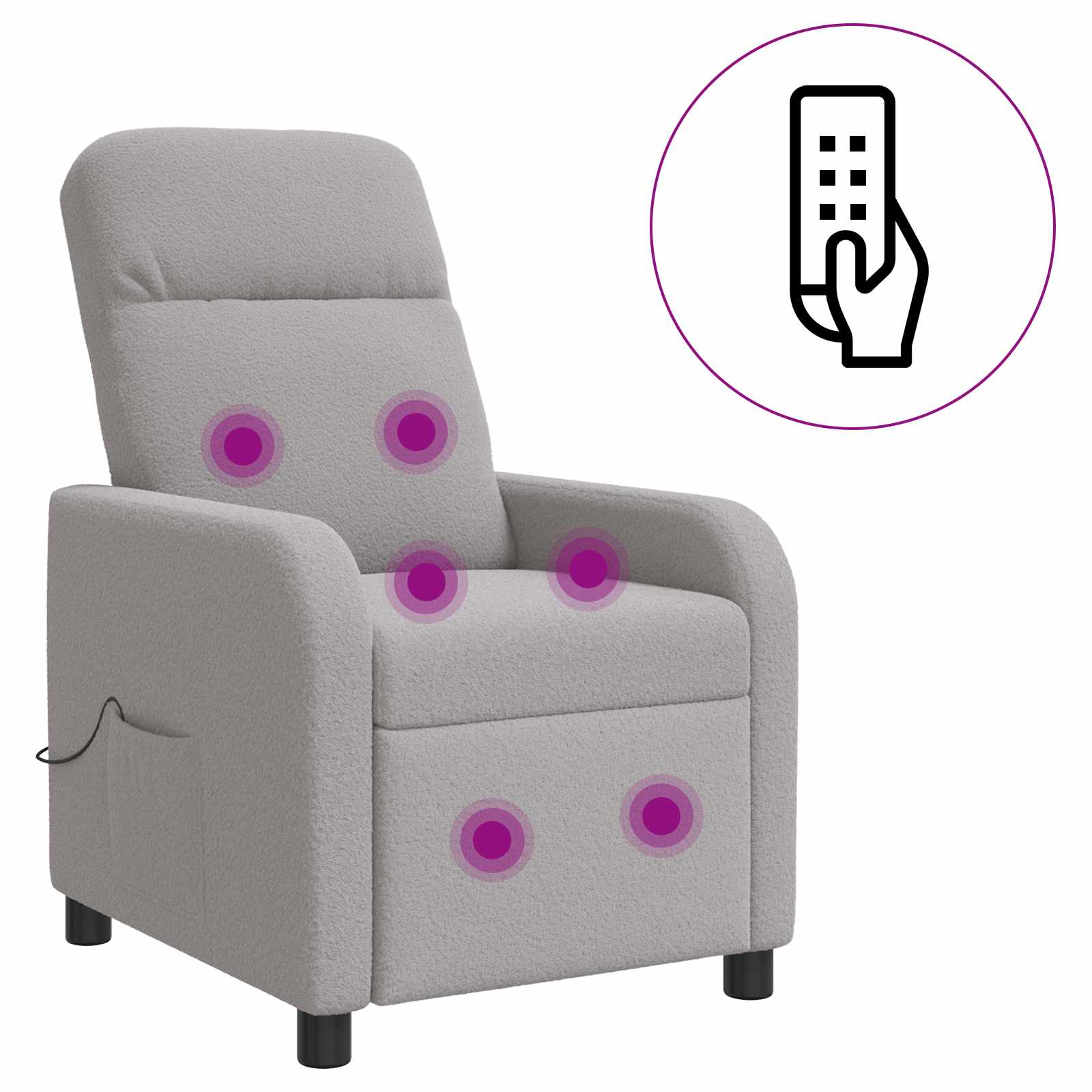 Massage Relaxsessel Hellgrau Bouclé