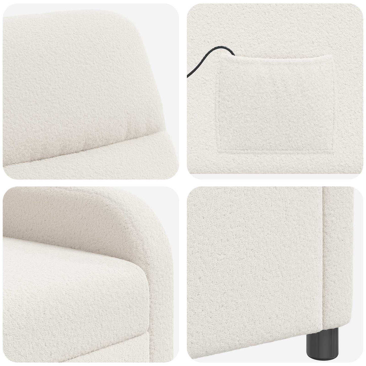 Massage Relaxsessel Creme Bouclé