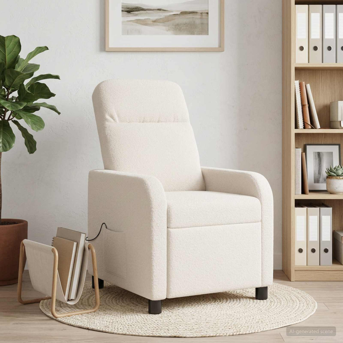 Massage Relaxsessel Creme Bouclé