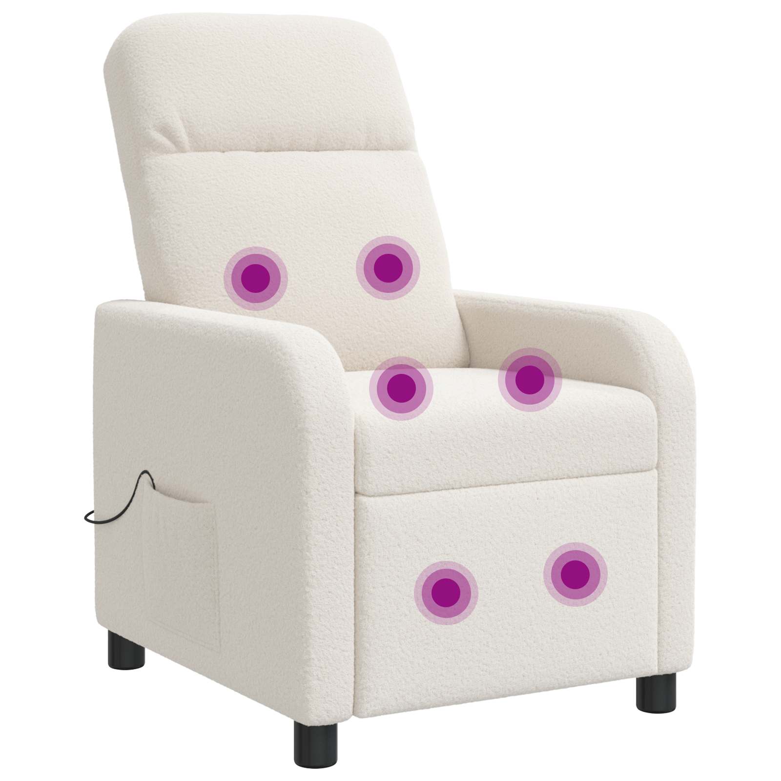 Massage Relaxsessel Creme Bouclé