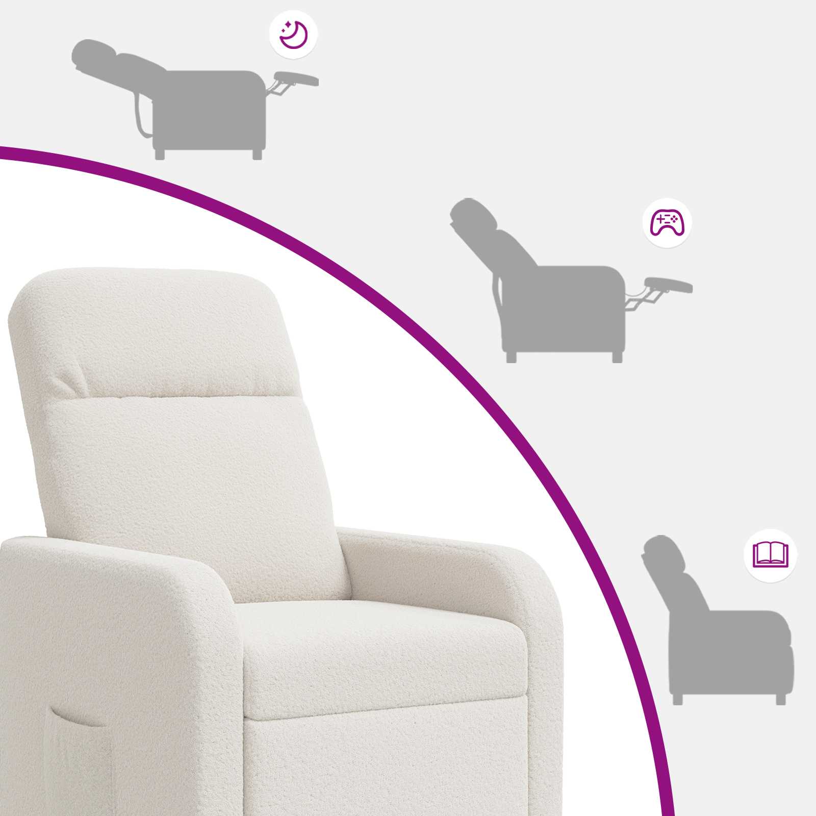 Massage Relaxsessel Creme Bouclé