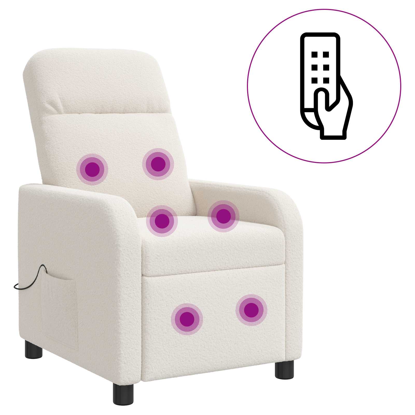 Massage Relaxsessel Creme Bouclé