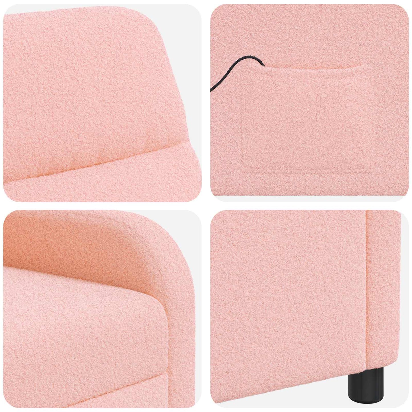 Massage Relaxsessel Rosa Bouclé