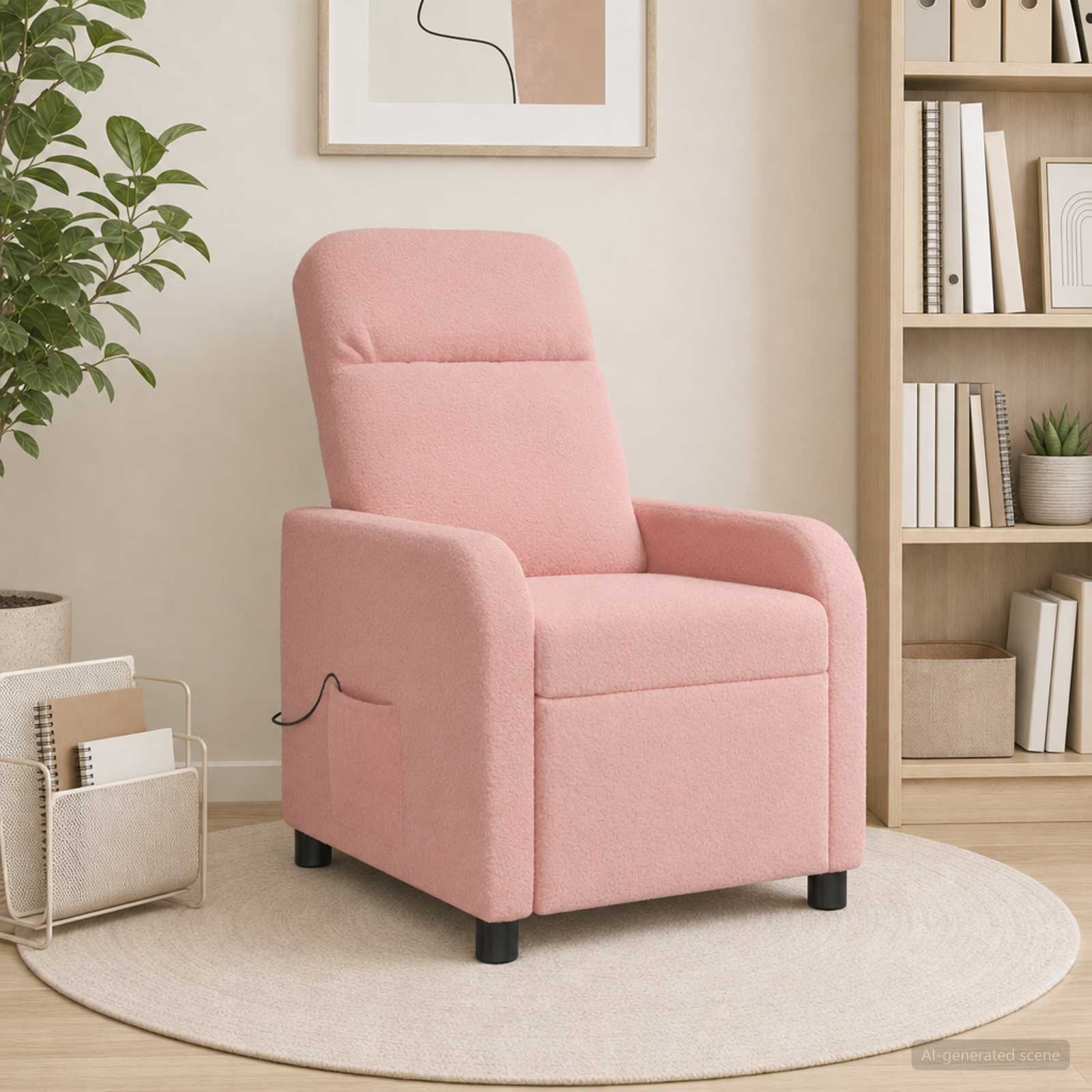 Massage Relaxsessel Rosa Bouclé