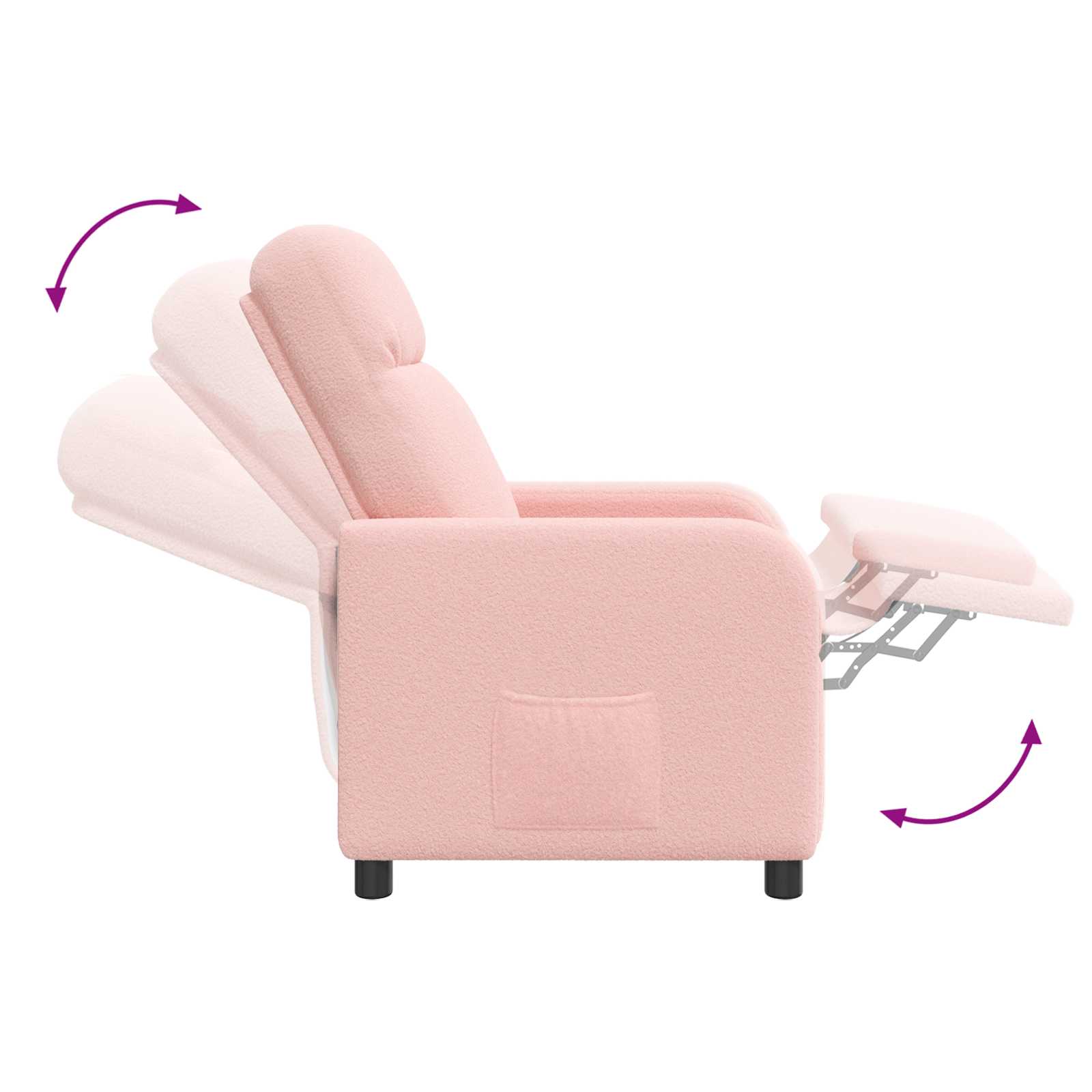 Massage Relaxsessel Rosa Bouclé