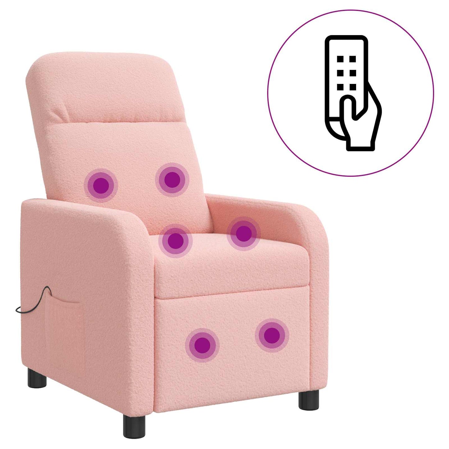 Massage Relaxsessel Rosa Bouclé