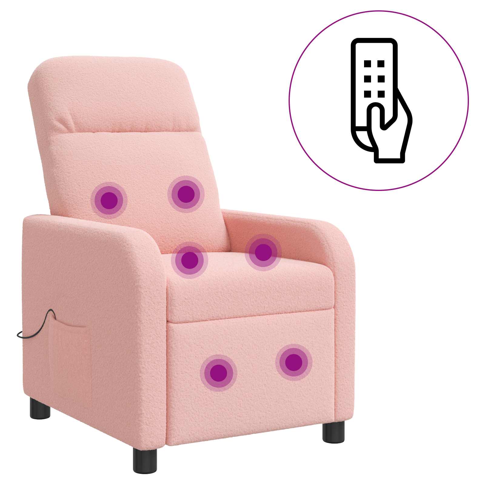 Massage Relaxsessel Rosa Bouclé