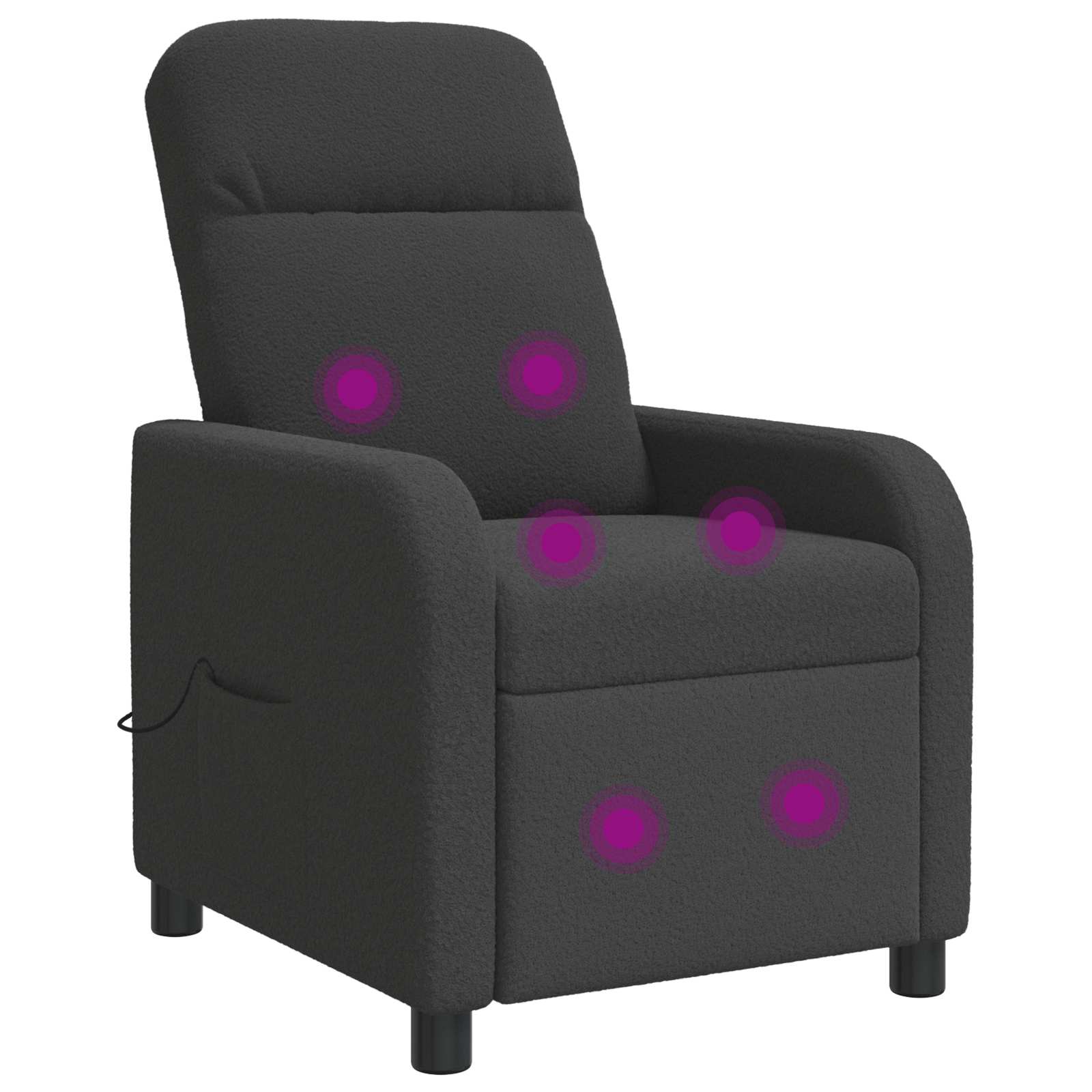 Massage Relaxsessel Dunkelgrau Bouclé
