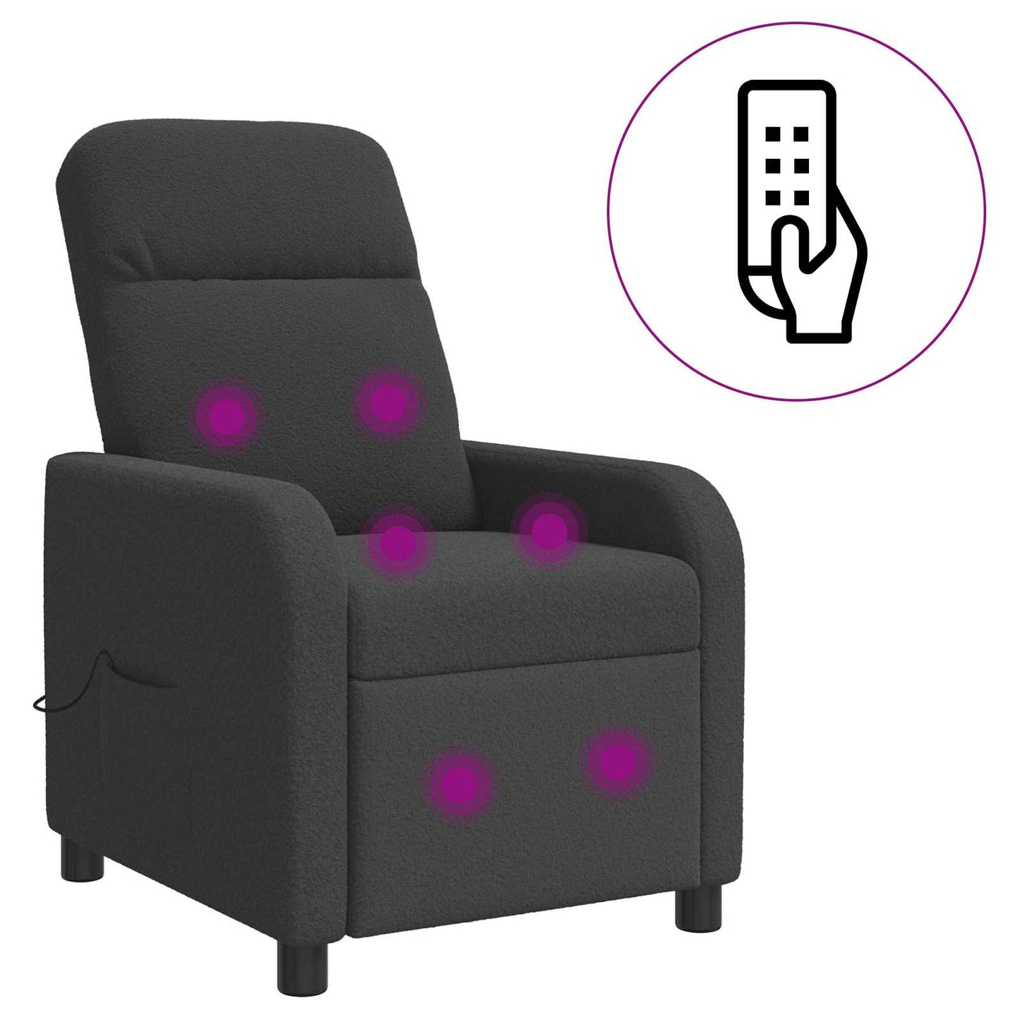 Massage Relaxsessel Dunkelgrau Bouclé