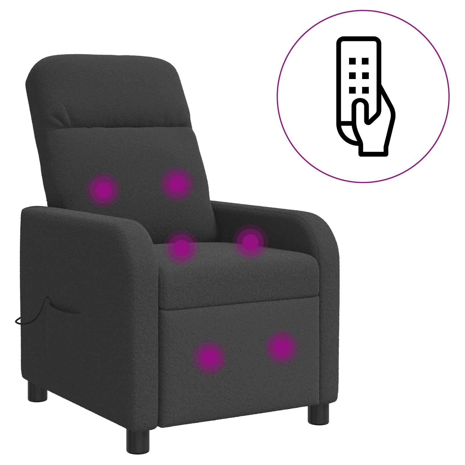 Massage Relaxsessel Dunkelgrau Bouclé