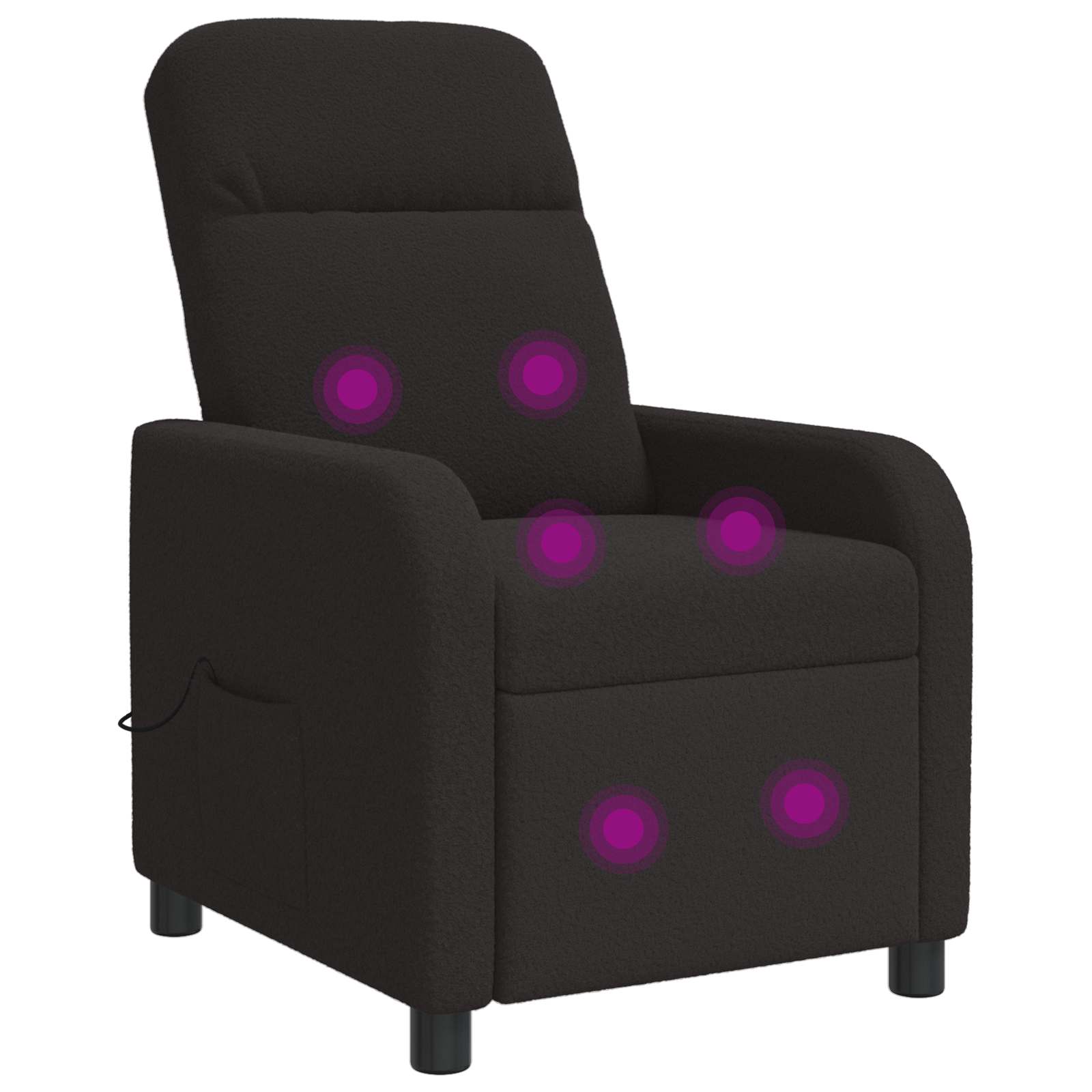 Massage Relaxsessel Schwarz Bouclé