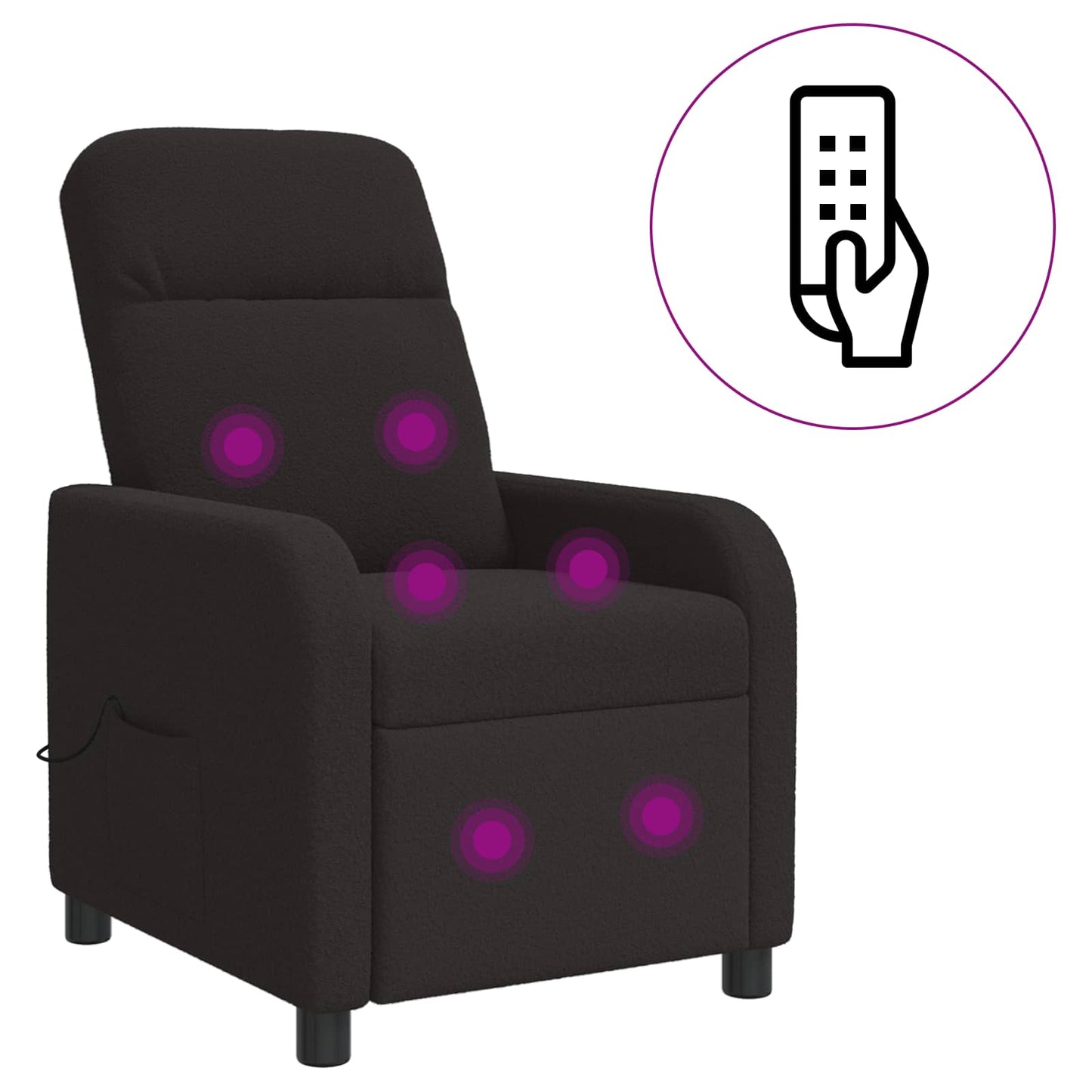 Massage Relaxsessel Schwarz Bouclé