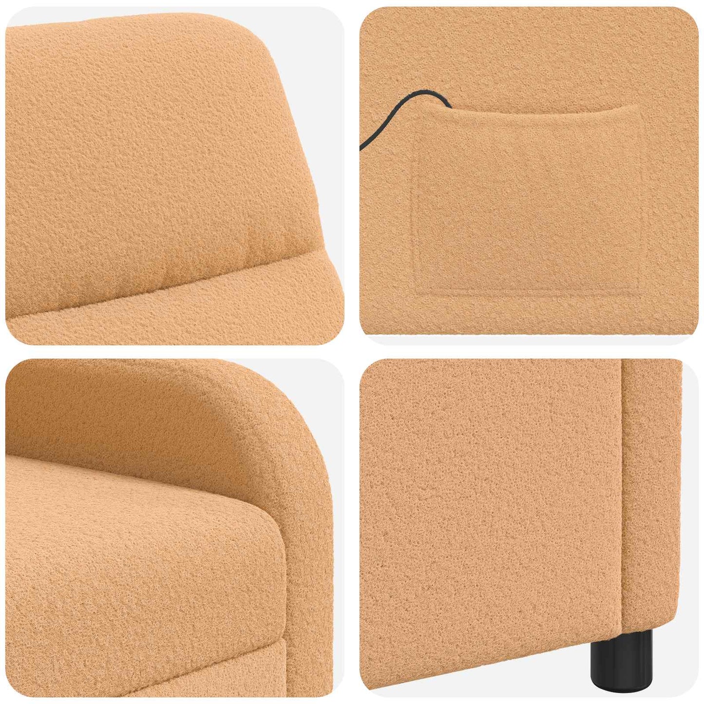 Massage Relaxsessel Beige Bouclé