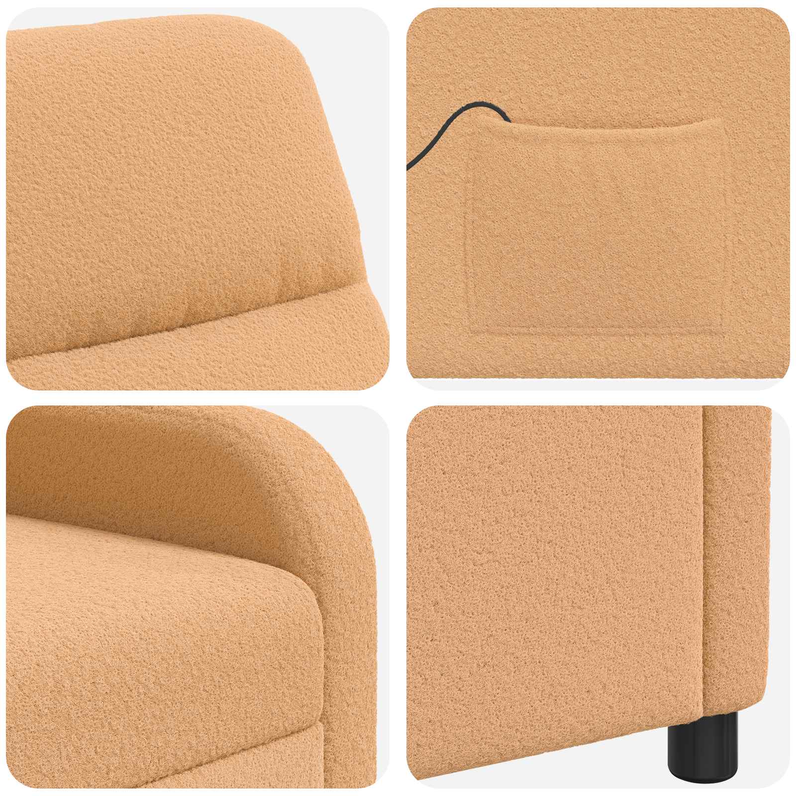 Massage Relaxsessel Beige Bouclé