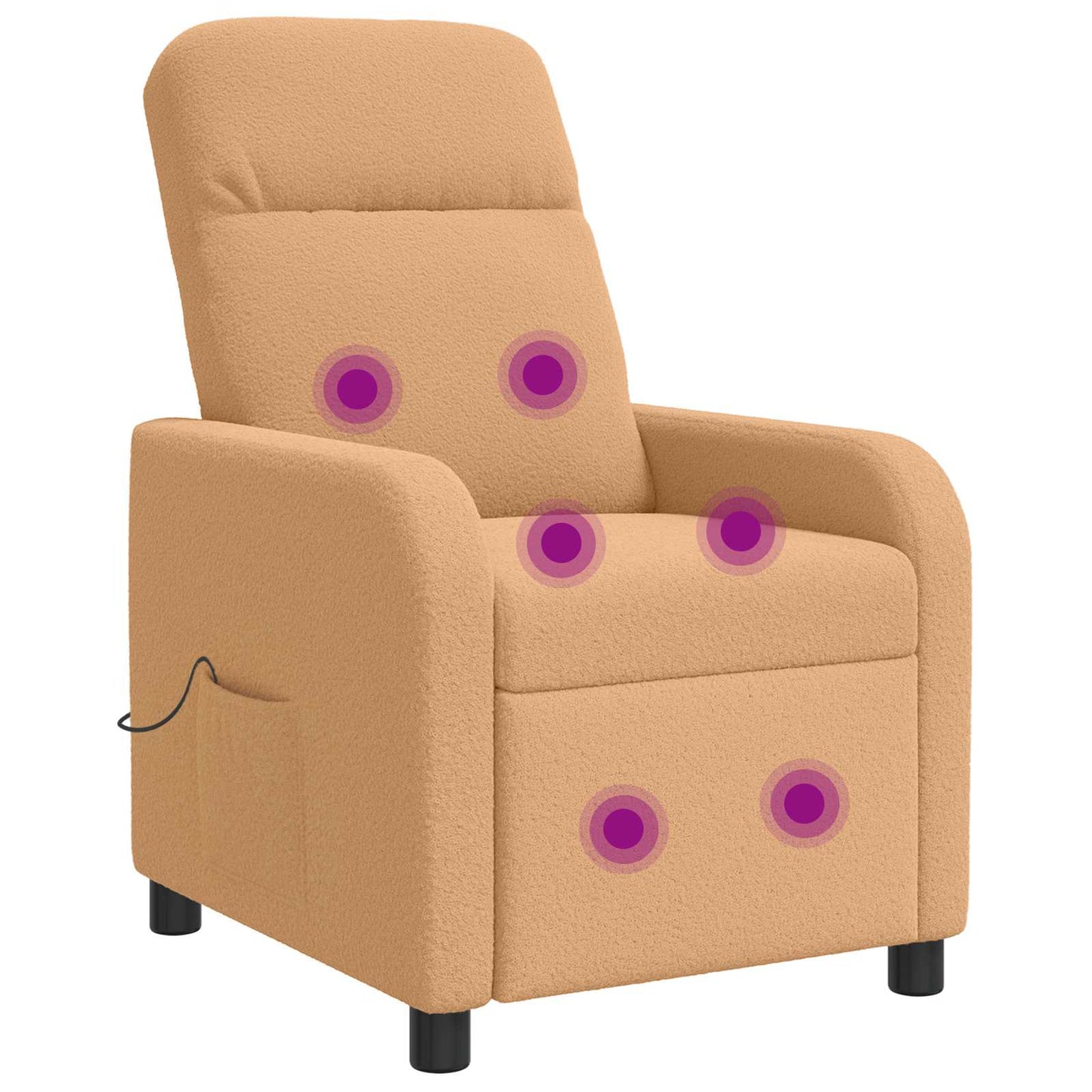 Massage Relaxsessel Beige Bouclé