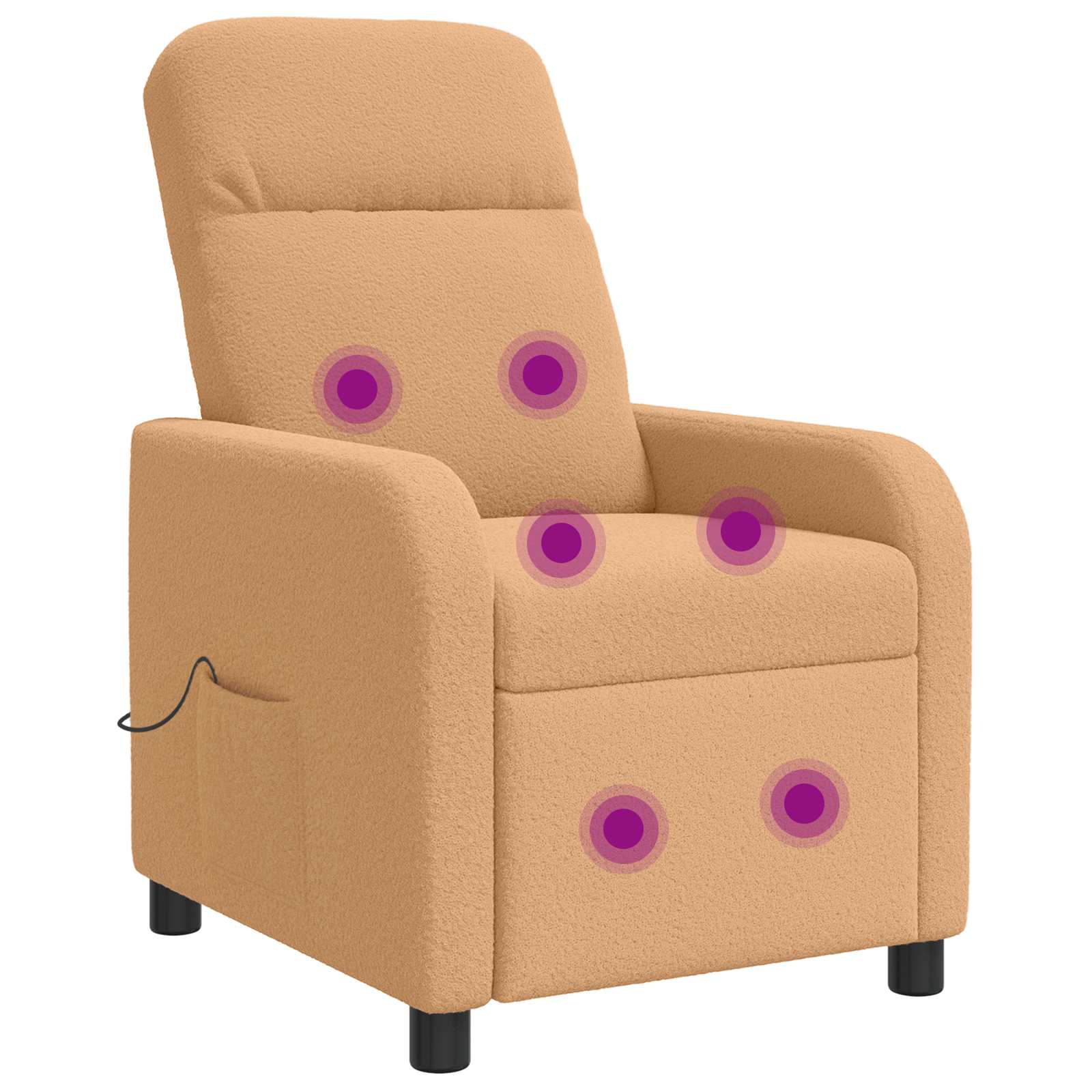 Massage Relaxsessel Beige Bouclé