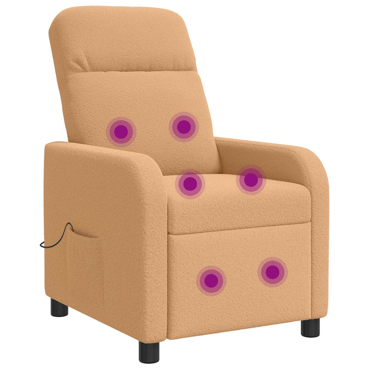 Massage Relaxsessel Beige Bouclé