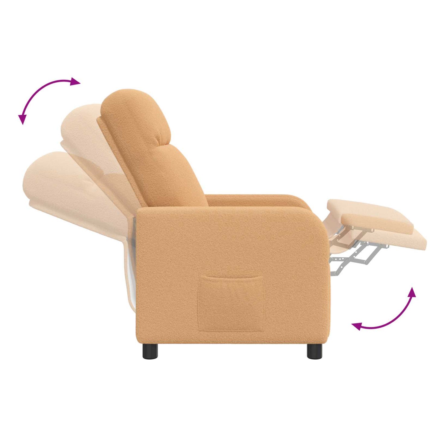 Massage Relaxsessel Beige Bouclé
