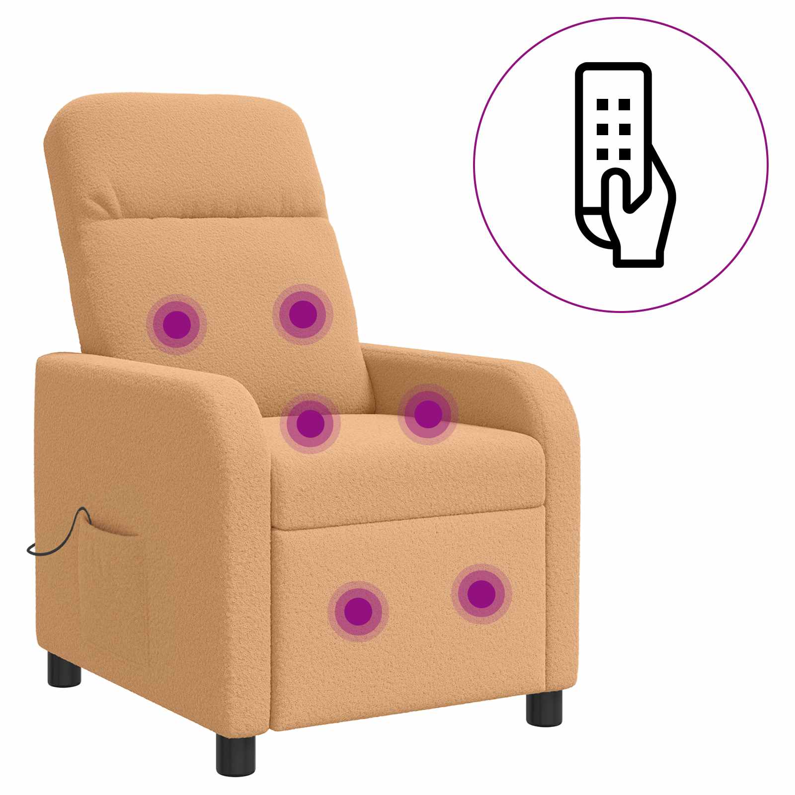 Massage Relaxsessel Beige Bouclé