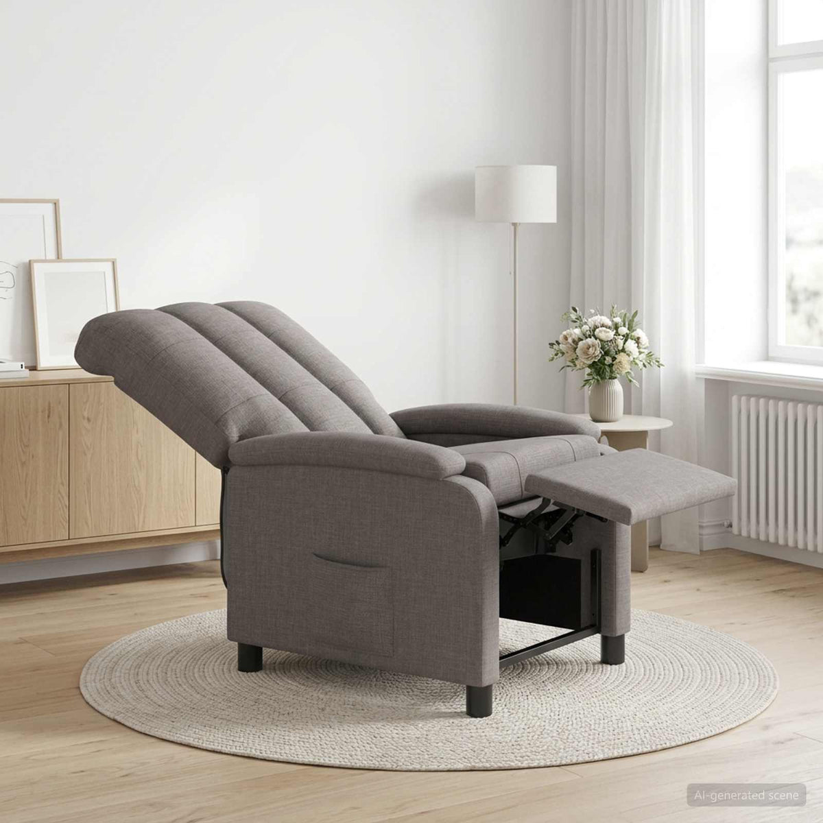 Liegesessel Taupe Stoff