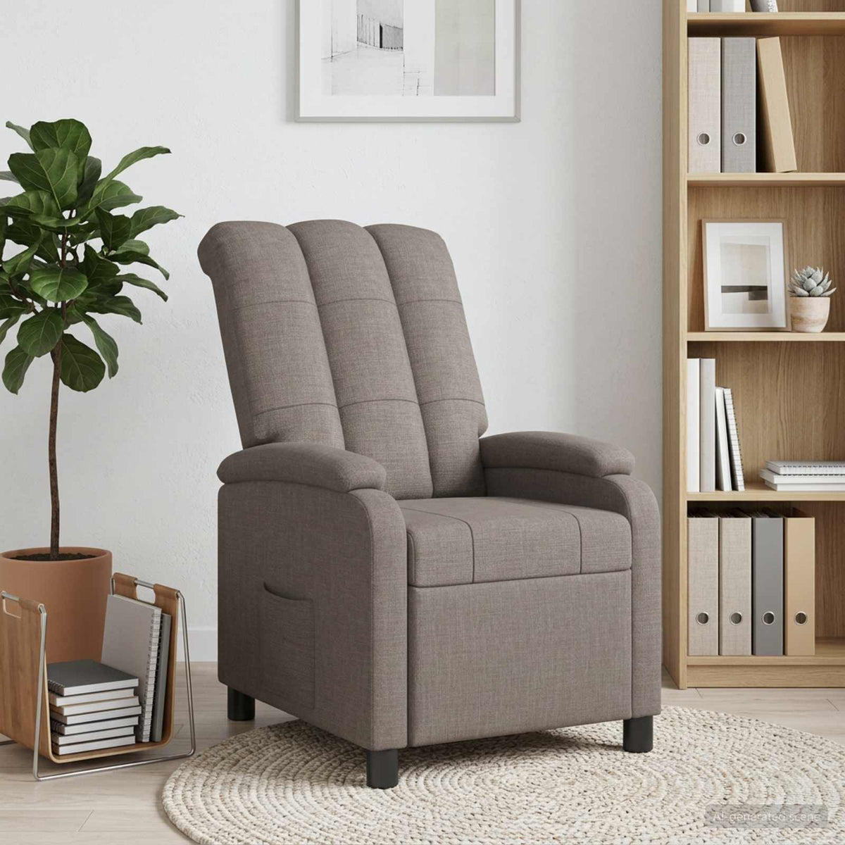 Liegesessel Taupe Stoff