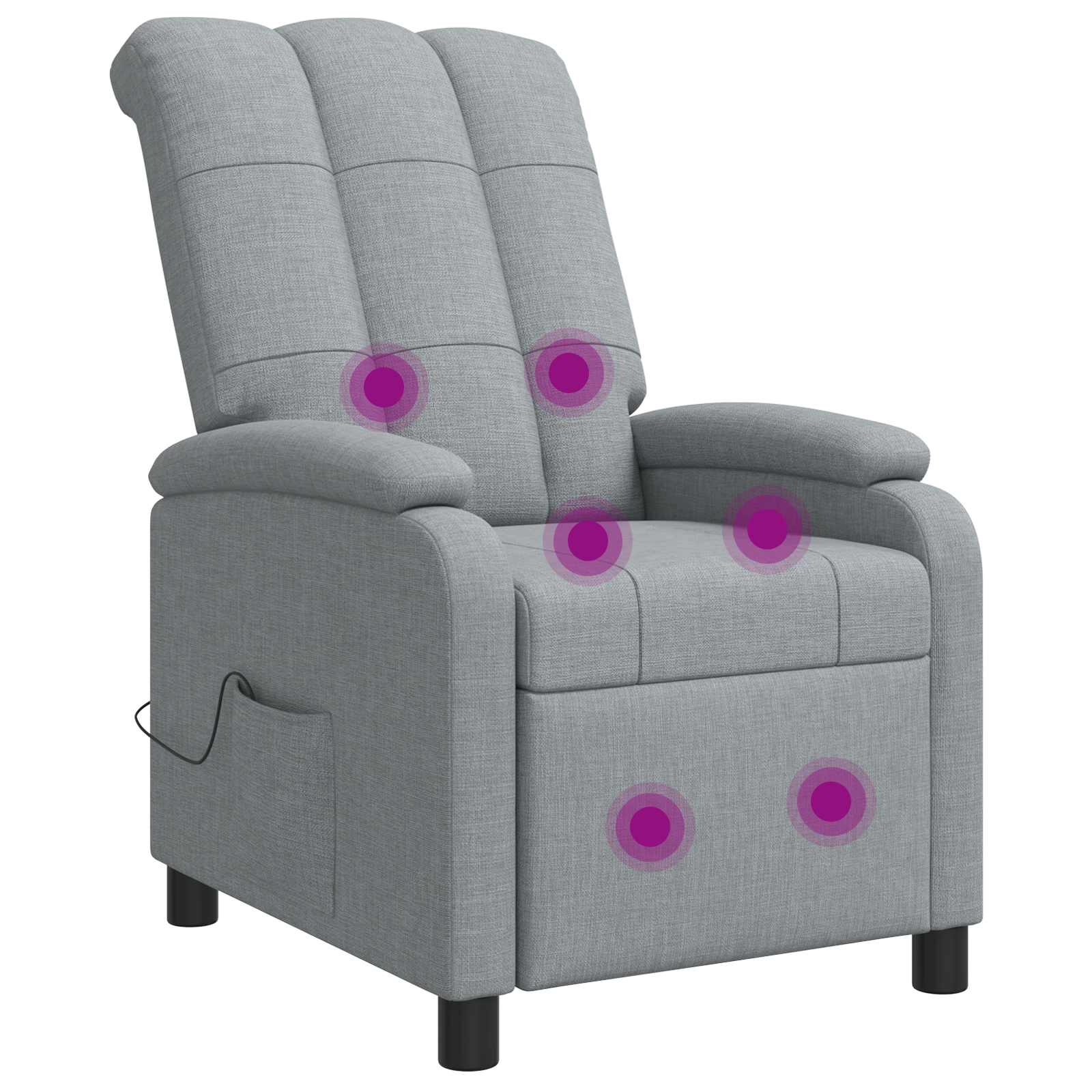 Massage Relaxsessel Hellgrau Stoff