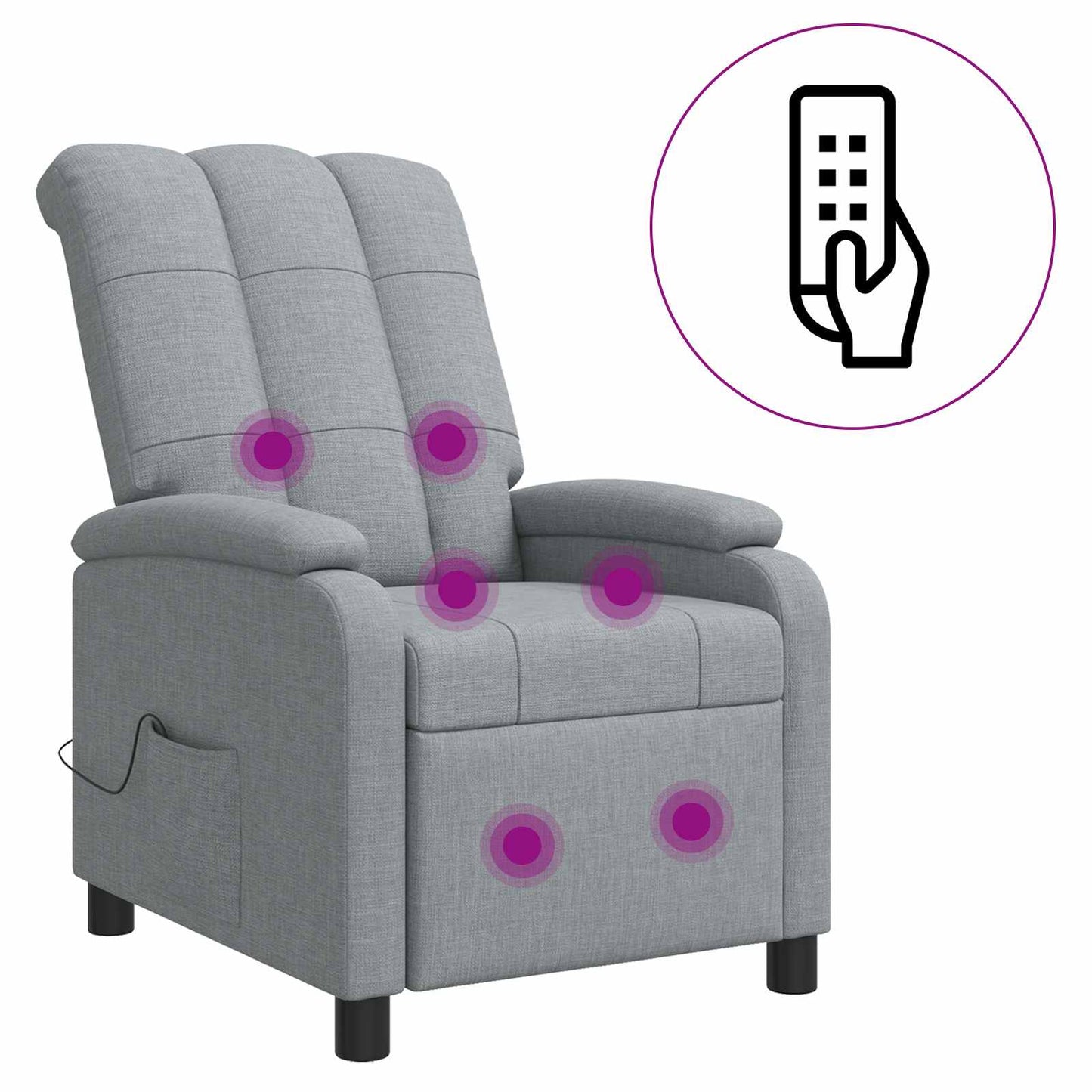 Massage Relaxsessel Hellgrau Stoff