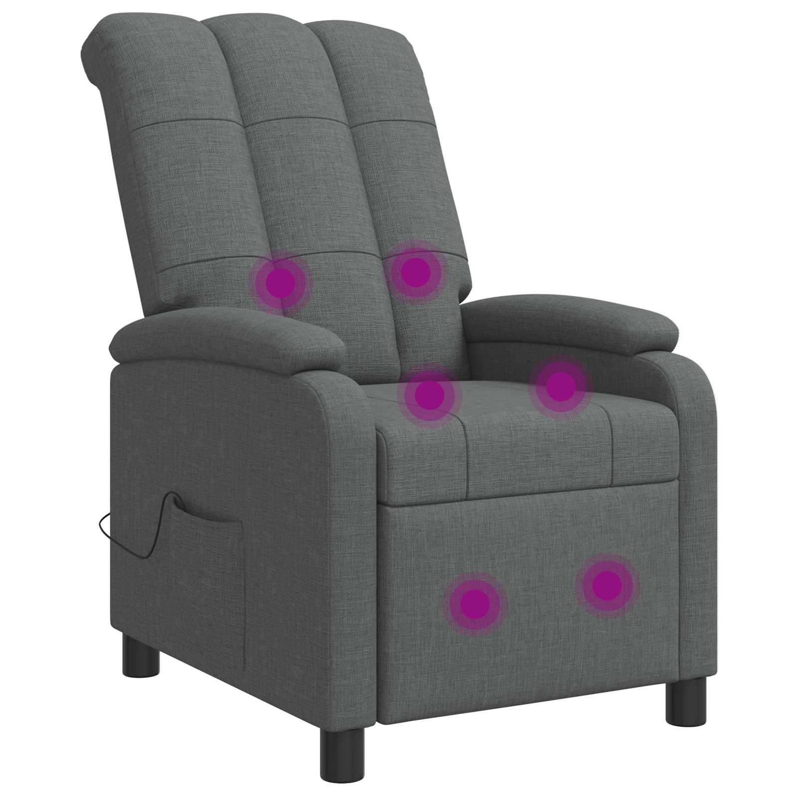 Massage Relaxsessel Dunkelgrau Stoff