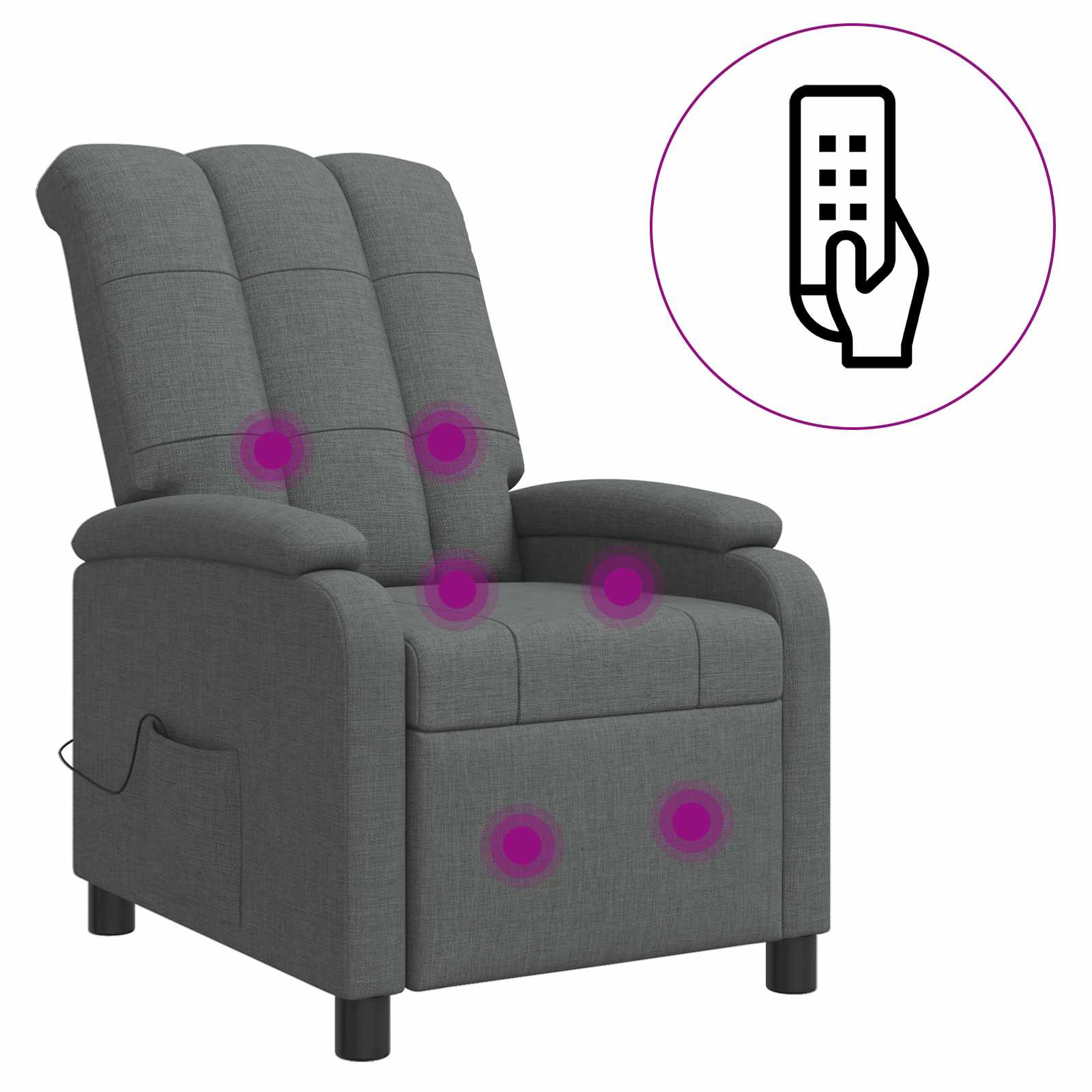 Massage Relaxsessel Dunkelgrau Stoff