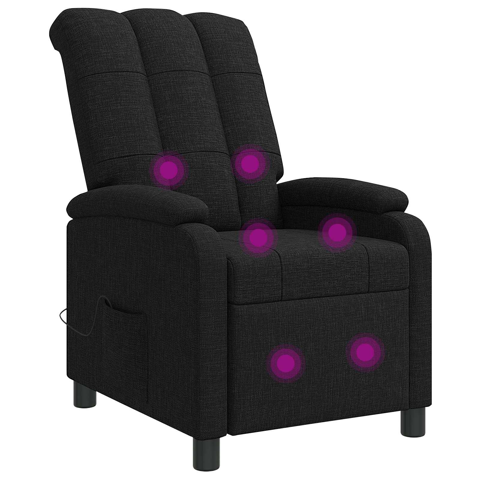 Massage Relaxsessel Schwarz Stoff