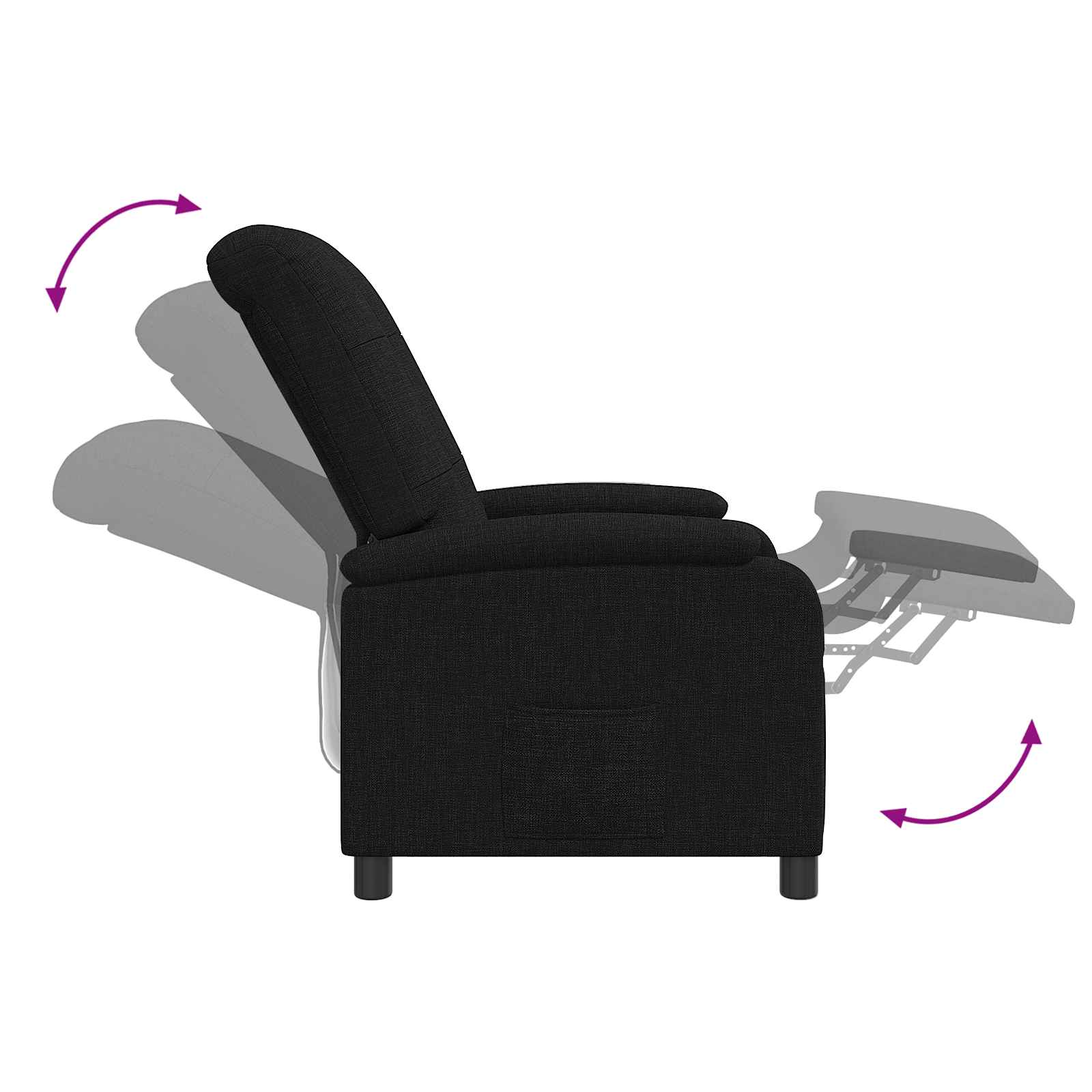Massage Relaxsessel Schwarz Stoff