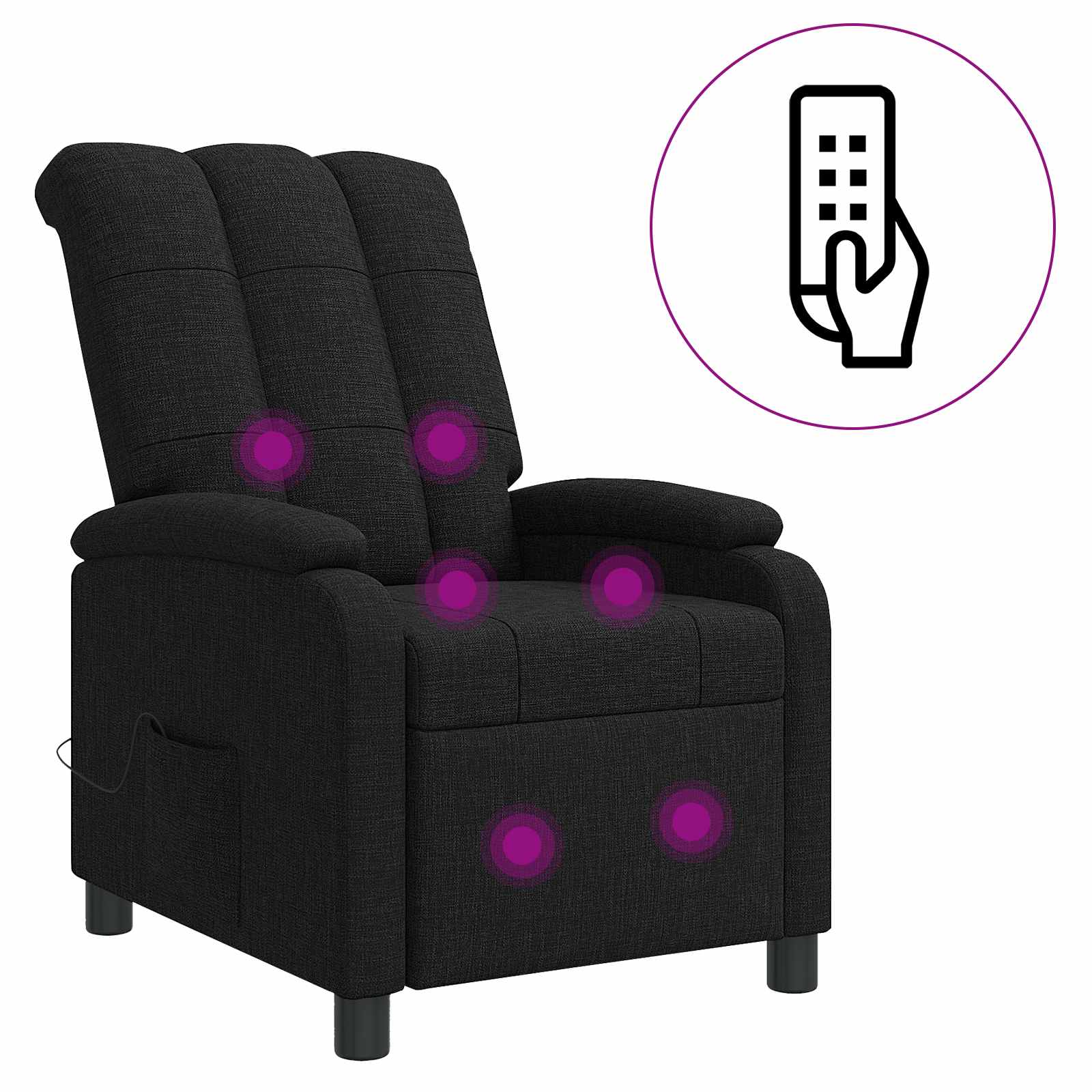 Massage Relaxsessel Schwarz Stoff