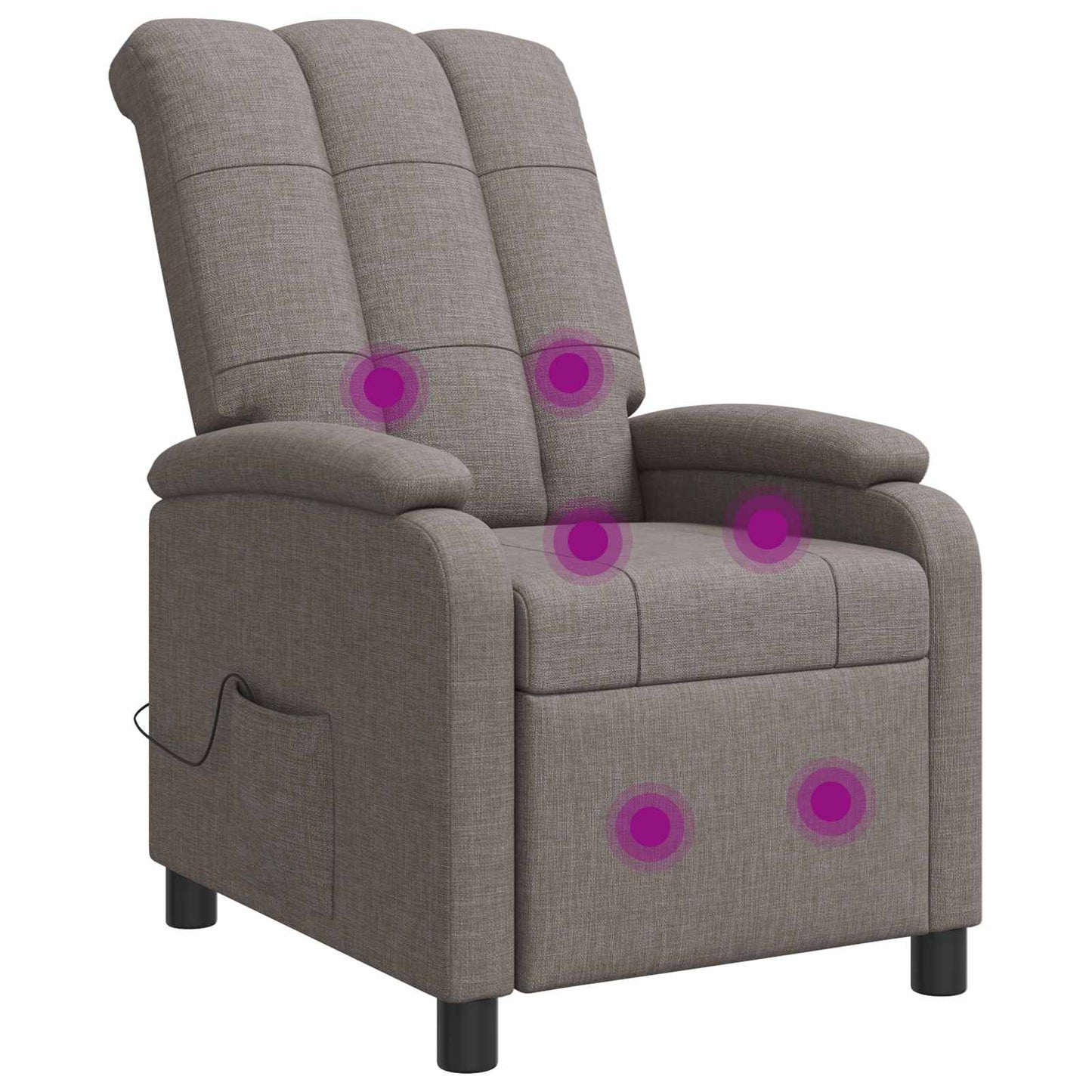 Massage Relaxsessel Taupe Stoff