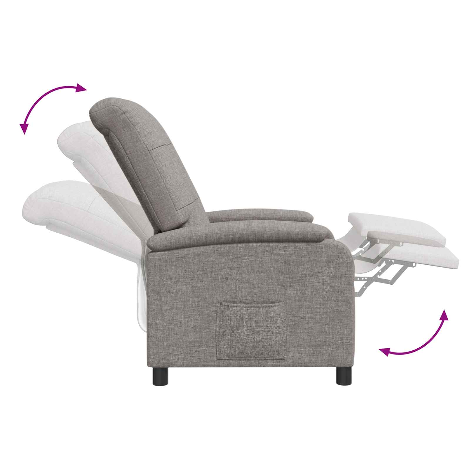 Massage Relaxsessel Taupe Stoff