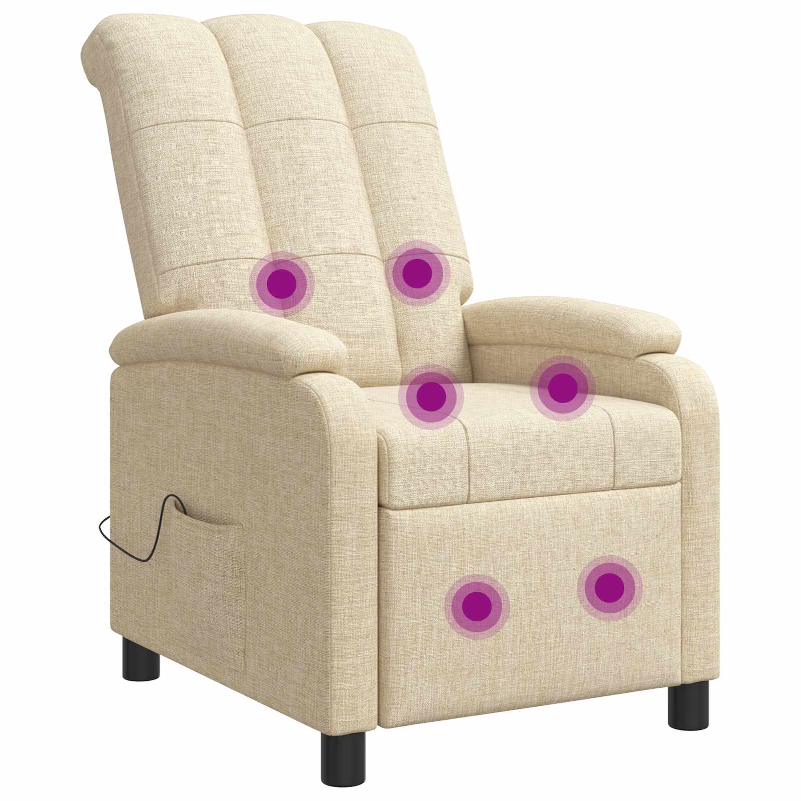 Massage Relaxsessel Creme Stoff
