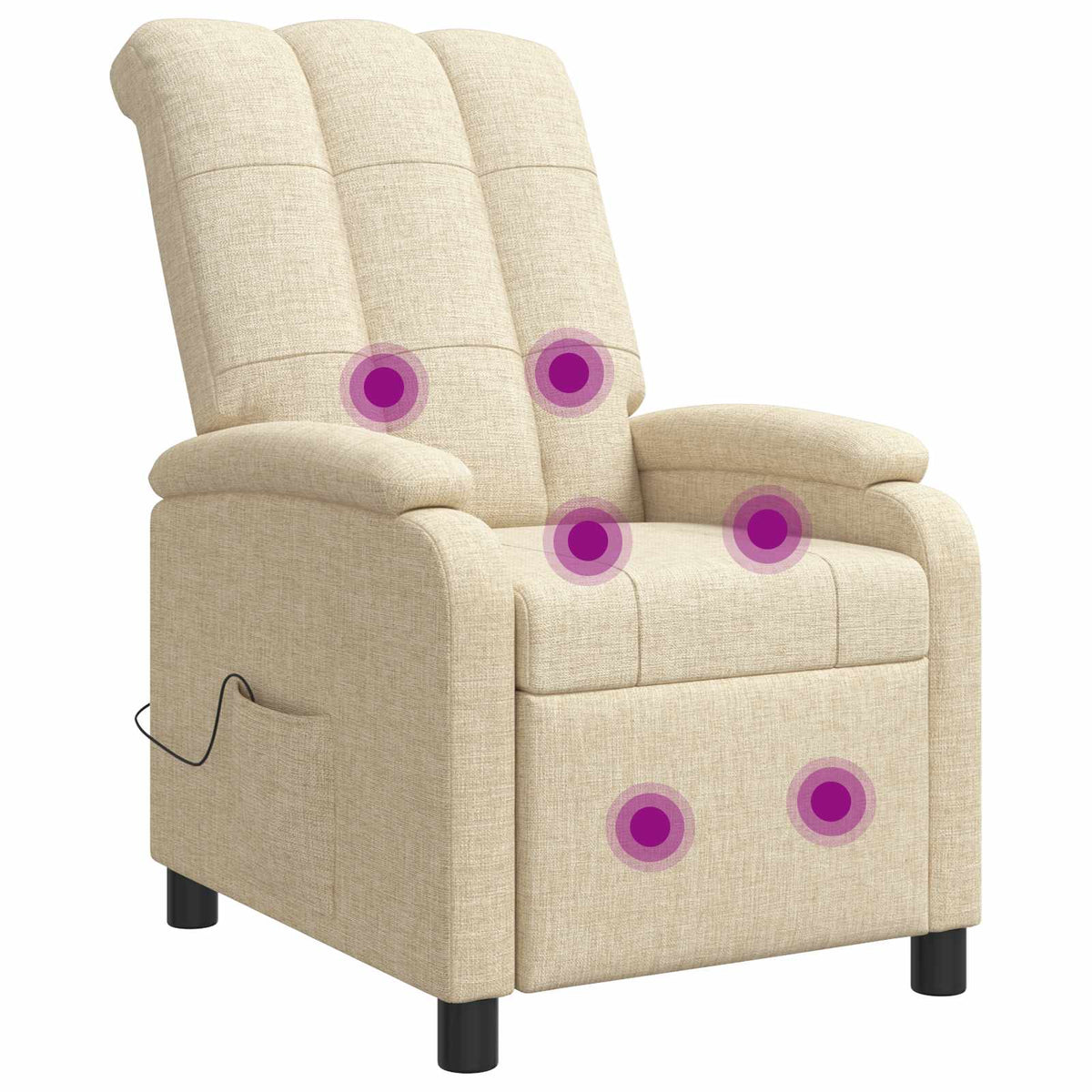 Massage Relaxsessel Creme Stoff