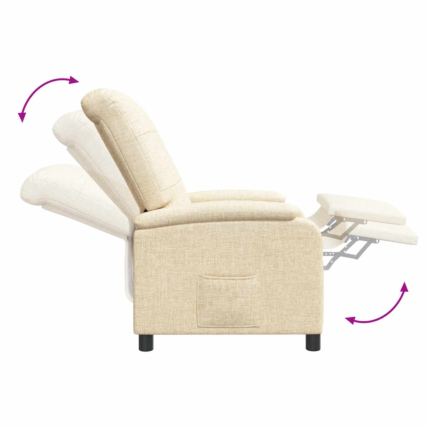 Massage Relaxsessel Creme Stoff