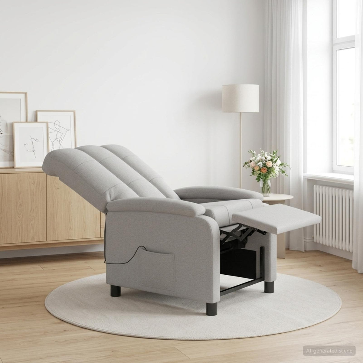 Massage Relaxsessel Wolkengrau Stoff