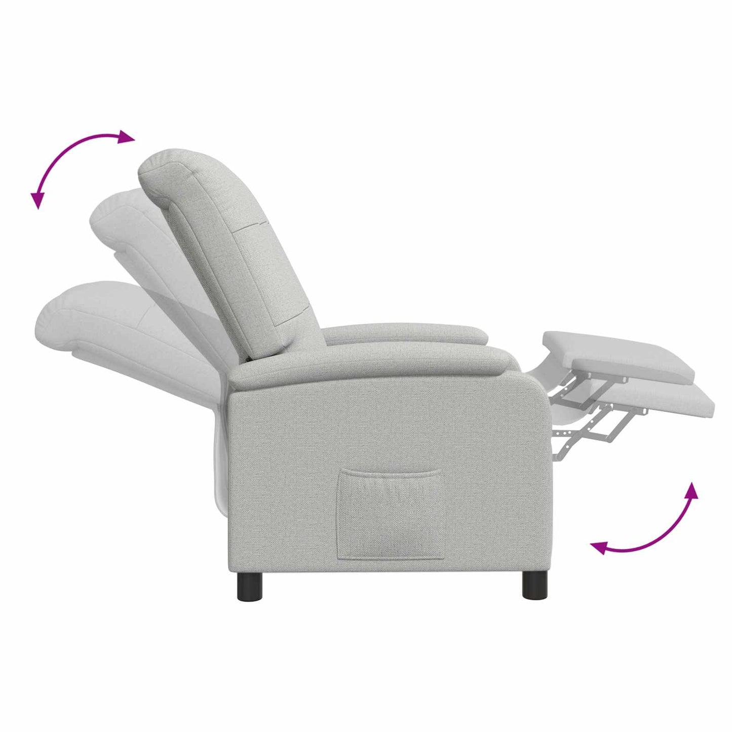 Massage Relaxsessel Wolkengrau Stoff