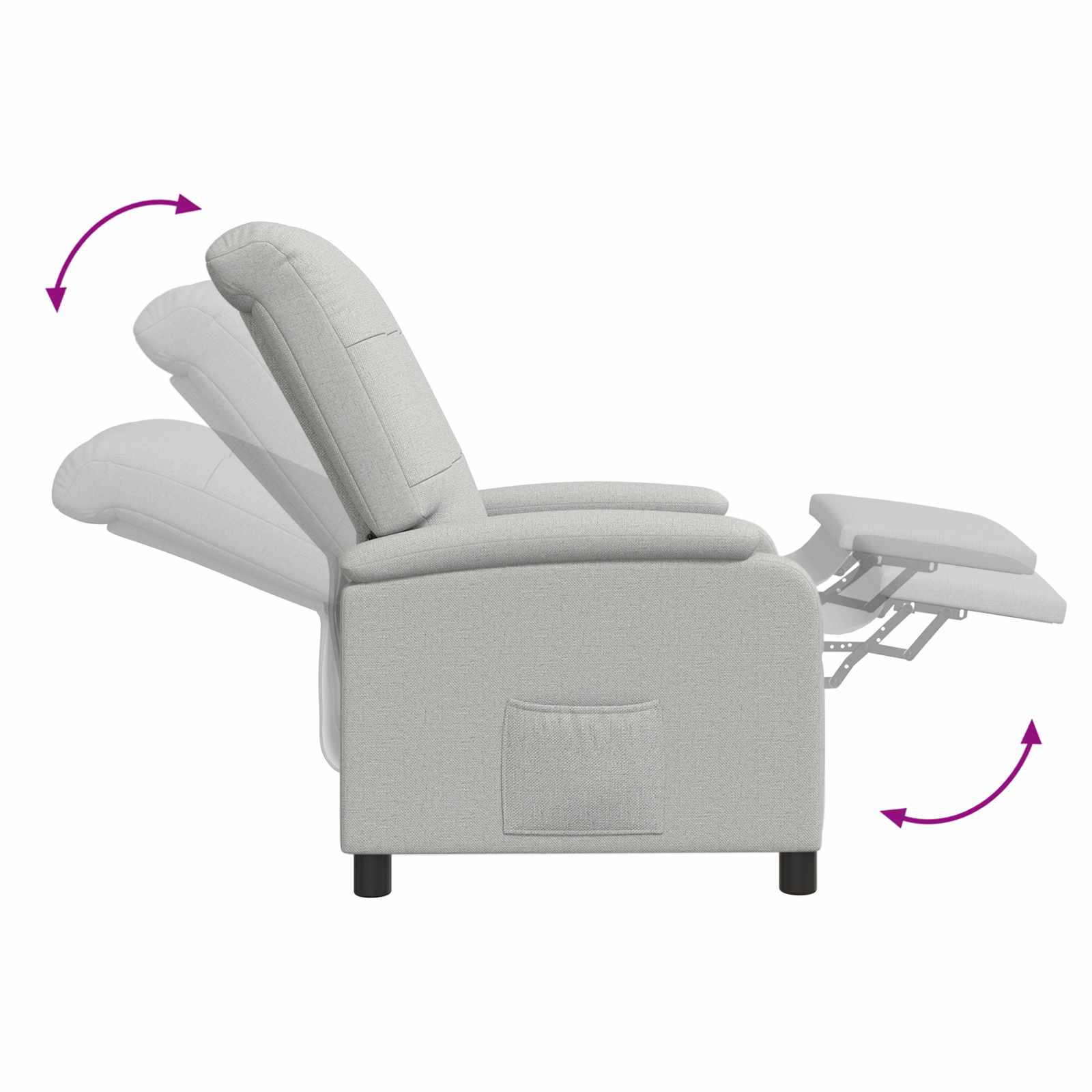 Massage Relaxsessel Wolkengrau Stoff