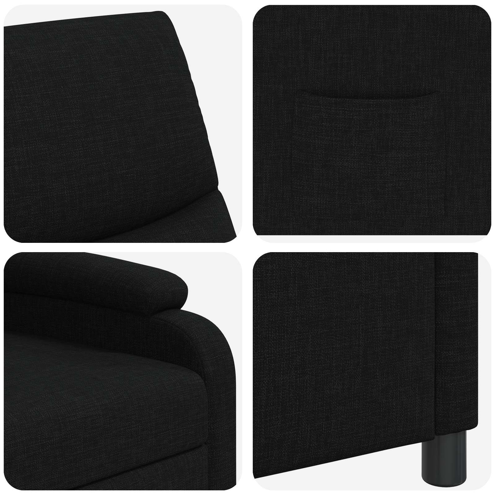 Liegesessel Schwarz Stoff